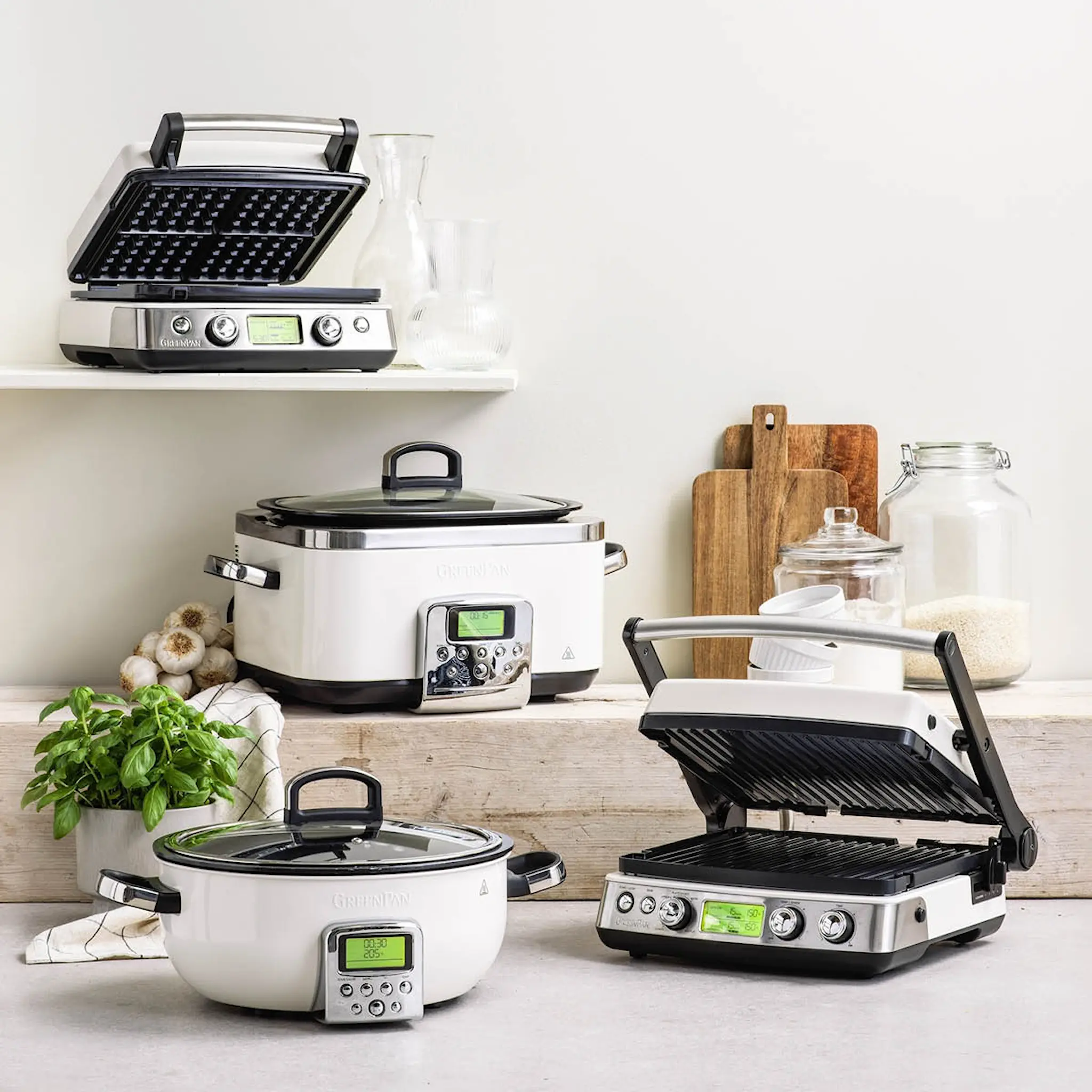 GreenPan Elite kontaktgrill blank svart