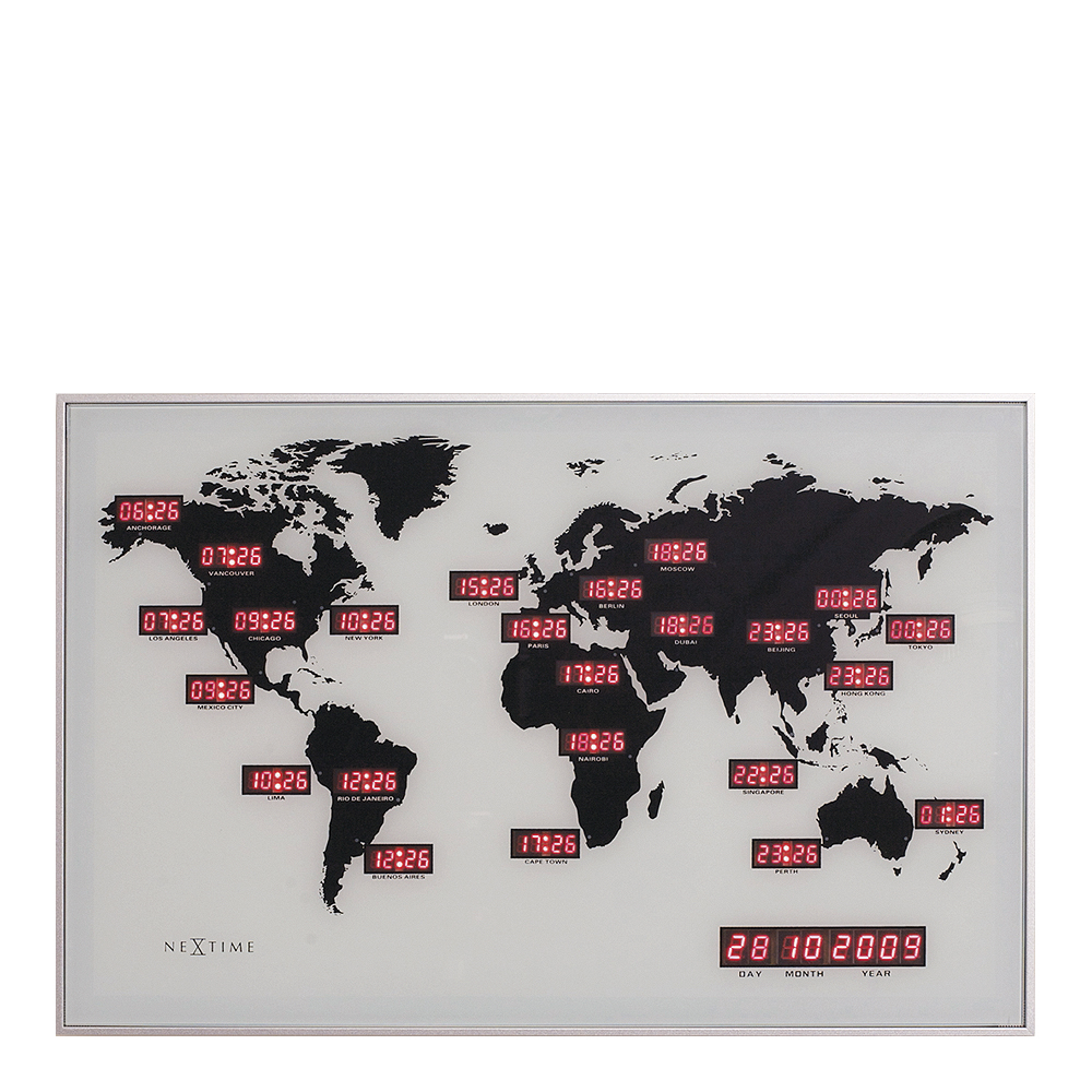 NeXtime - World Time Seinäkello 55x36 cm