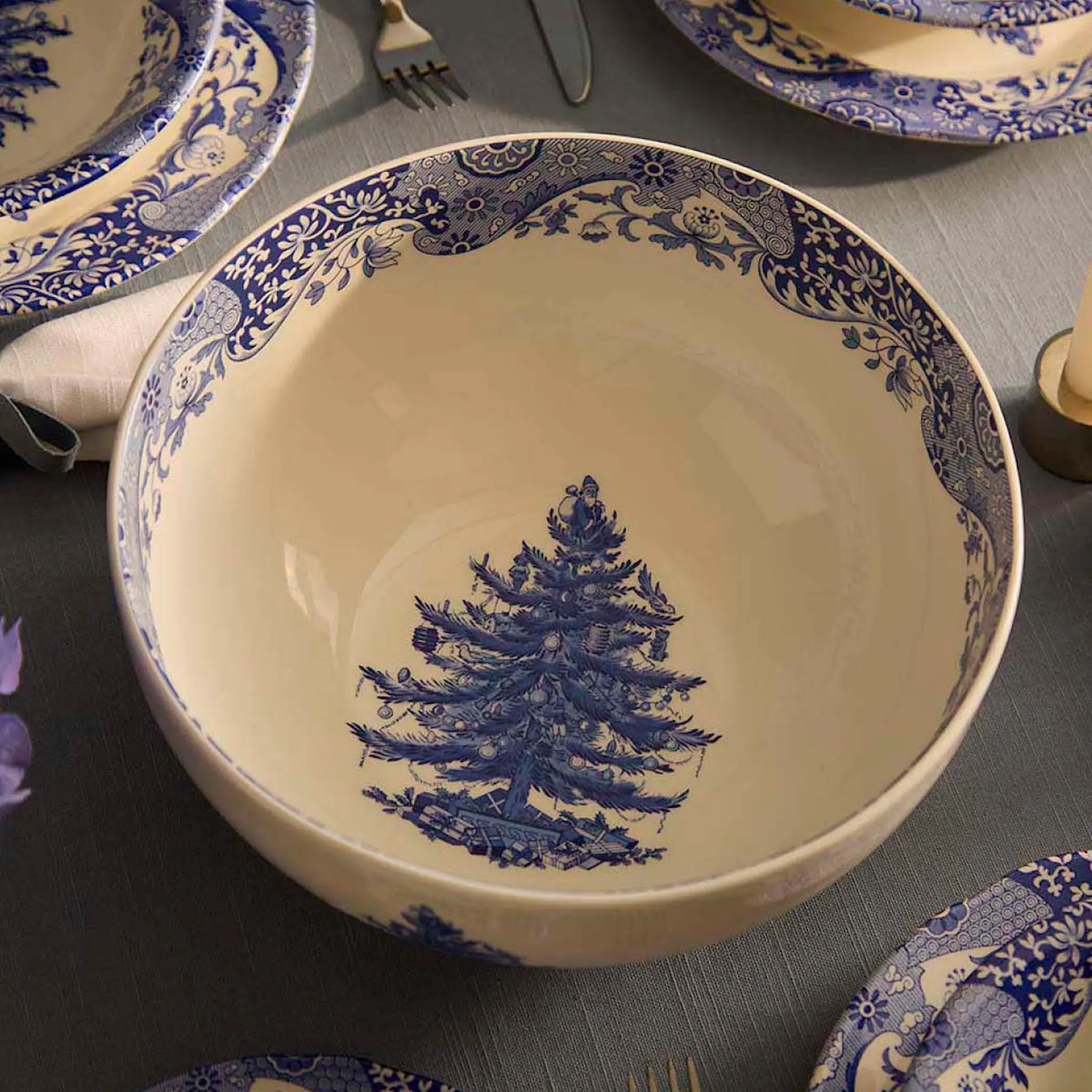 Spode Blue Italian Christmas Tree kulho 27,5 cm sininen/valkoinen