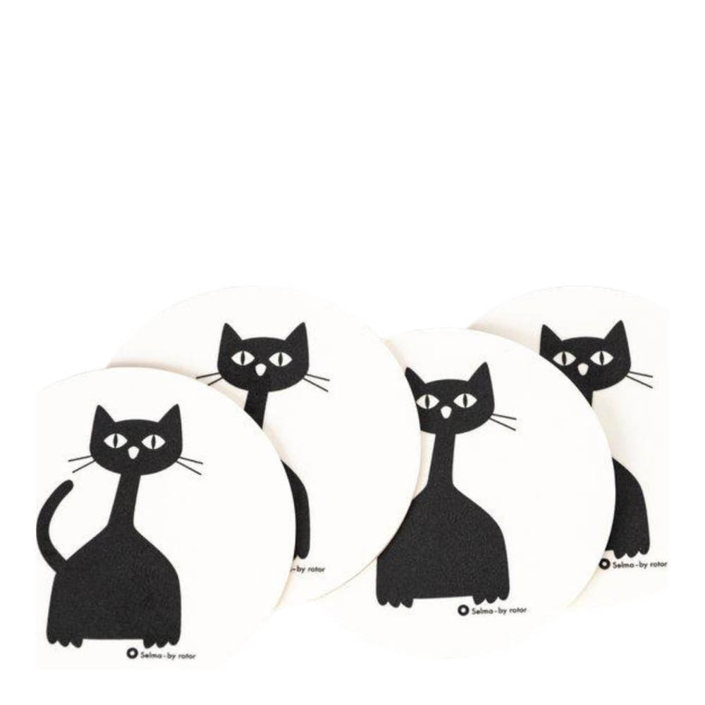 Rotor Design Selma glasunderlägg 4-pack vit/svart