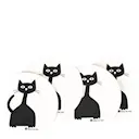 Selma glasunderlägg 4-pack vit/svart