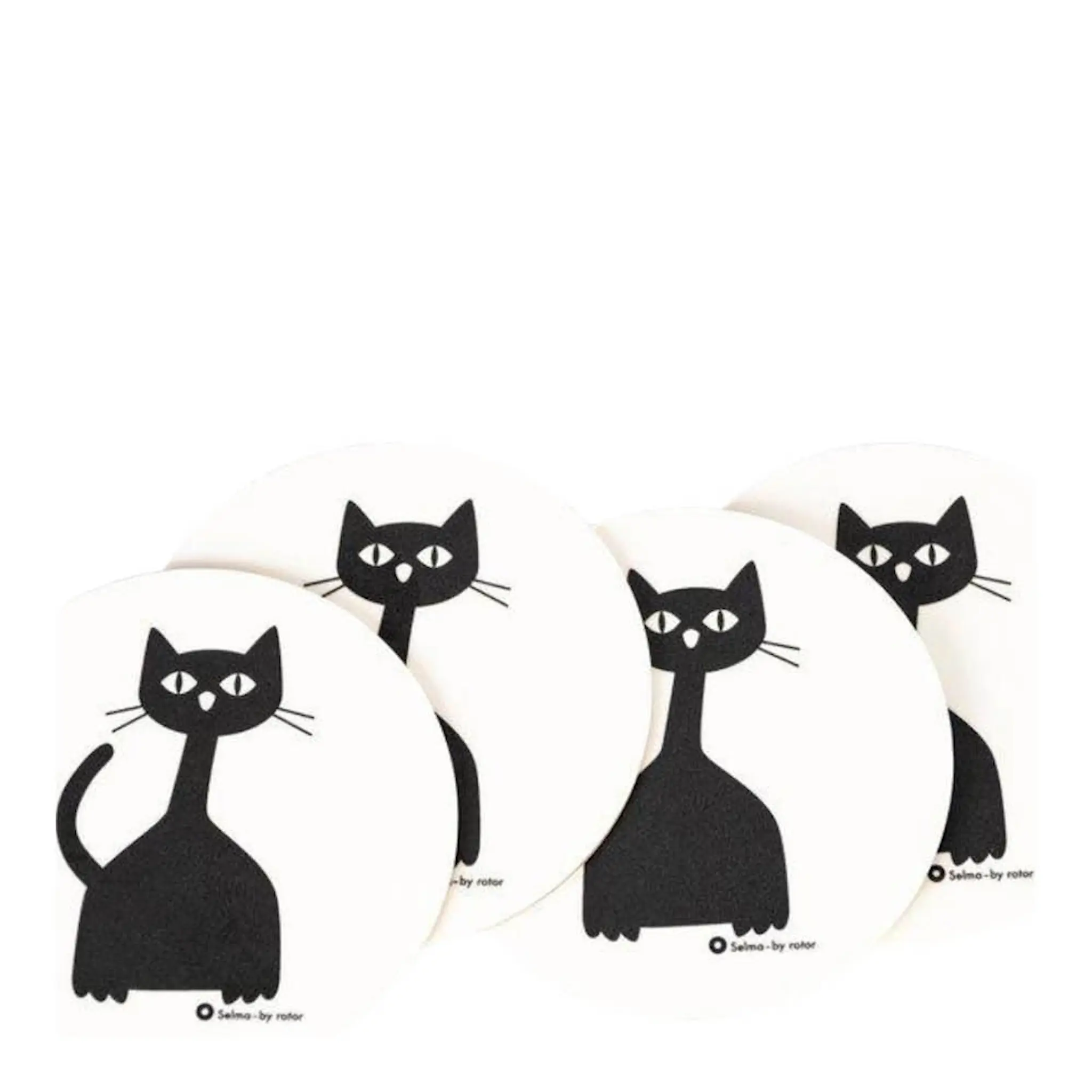 Rotor Design Selma glasunderlägg 4-pack vit/svart