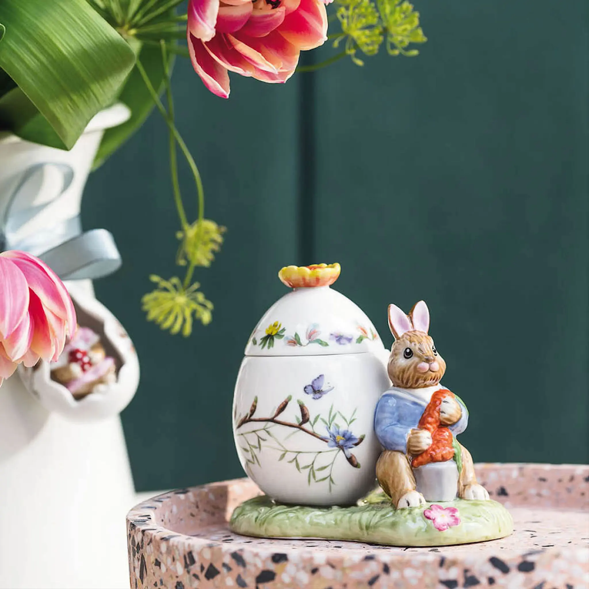 Villeroy & Boch Bunny Tales Max påskägg rund burk 11x7 cm 9 cl grön/orange