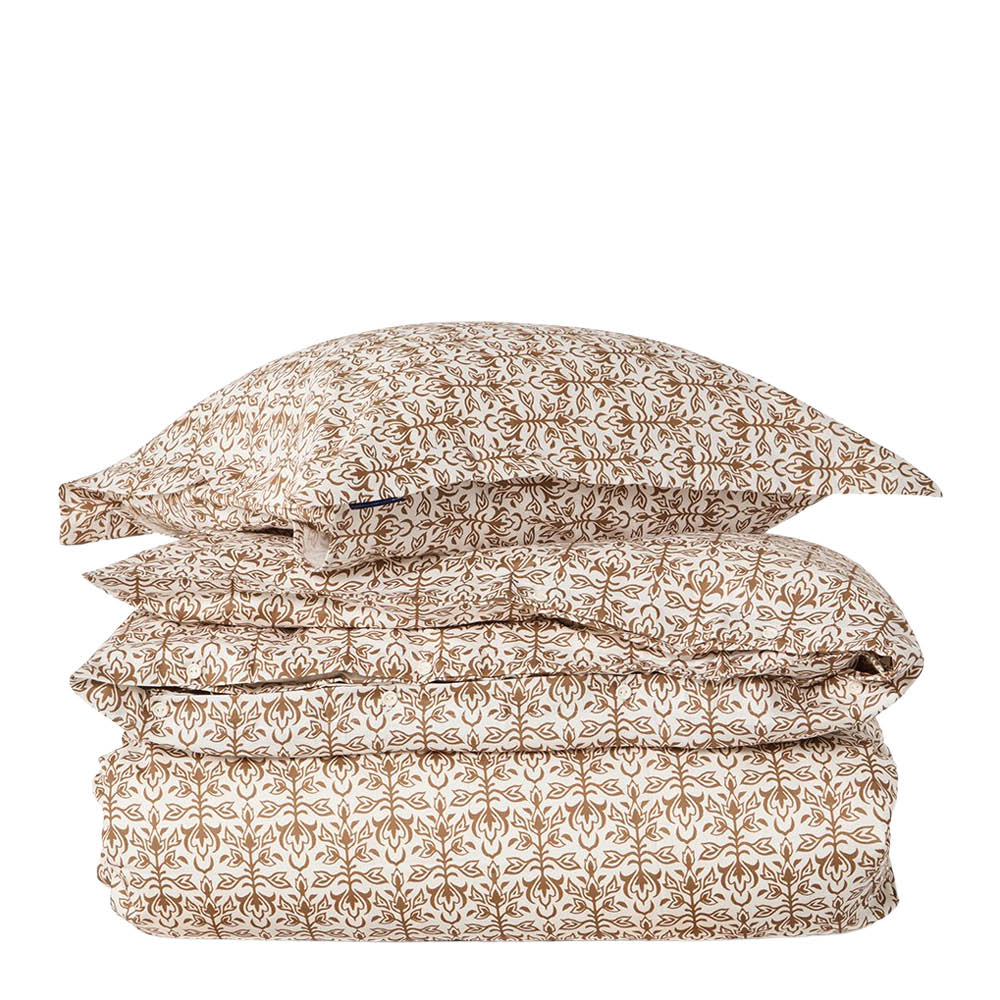 Lexington Påslakanset 150x210 cm bomullsatin ornament vit/fudge