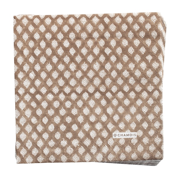Medallion servett 40x40 cm 50-pack light brown