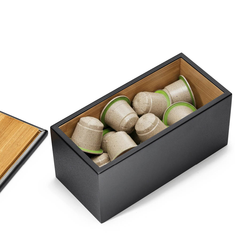 Sjöstrand Säilytyslaatikko kahvikapseleille 30x28x8,5 cm Musta