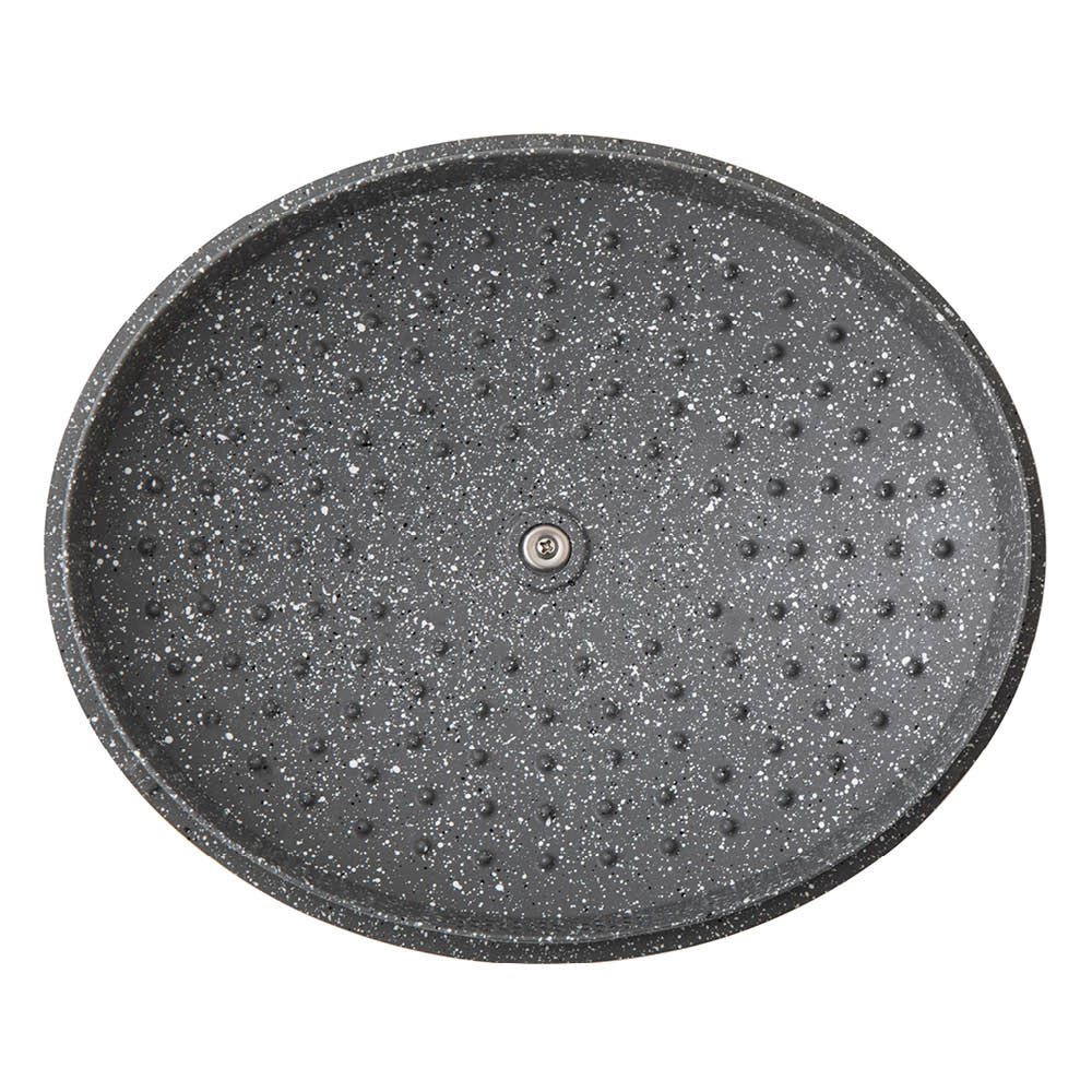 MasterClass Cast Aluminium oval gryta med självösande lock och sil 6 L svart