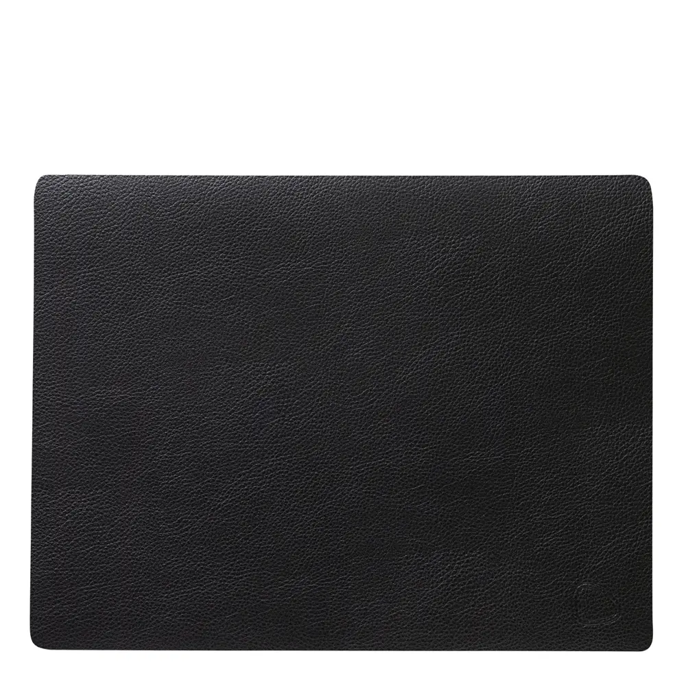 Rectangle Leather Serene Pöytätabletti 26x34,5 cm Black