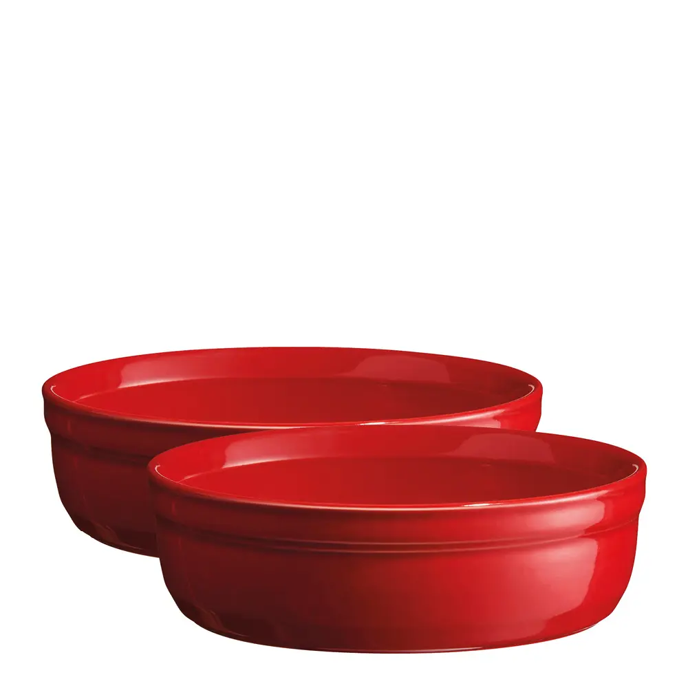Emile Henry Crème brûlée vuoka 13 cm 2 kpl Punainen
