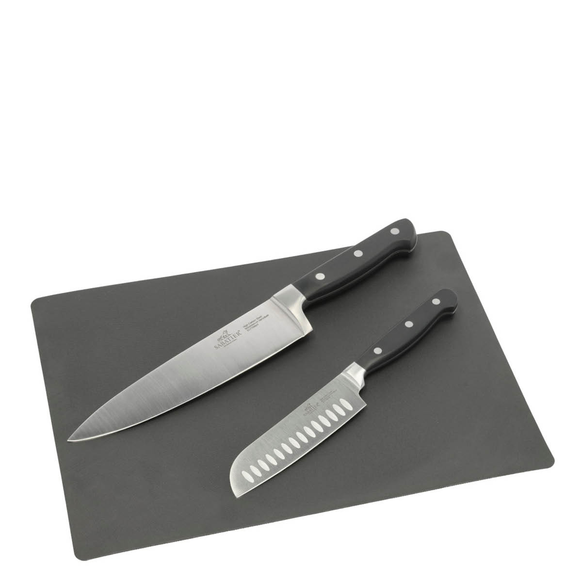Lion Sabatier Pluton knivsett 2 deler stål/svart