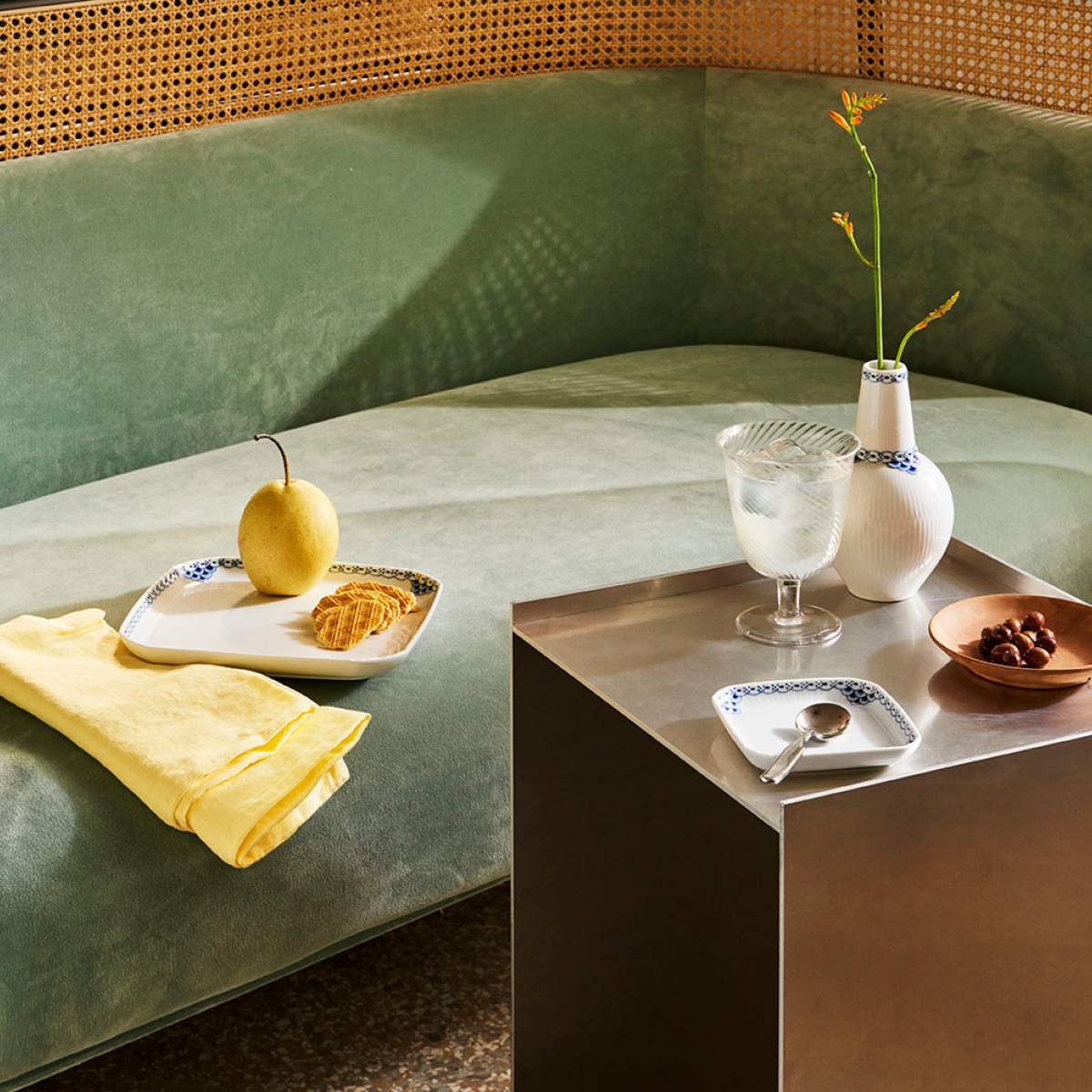 Royal Copenhagen Princess fyrkantig tallrik 21 cm vit