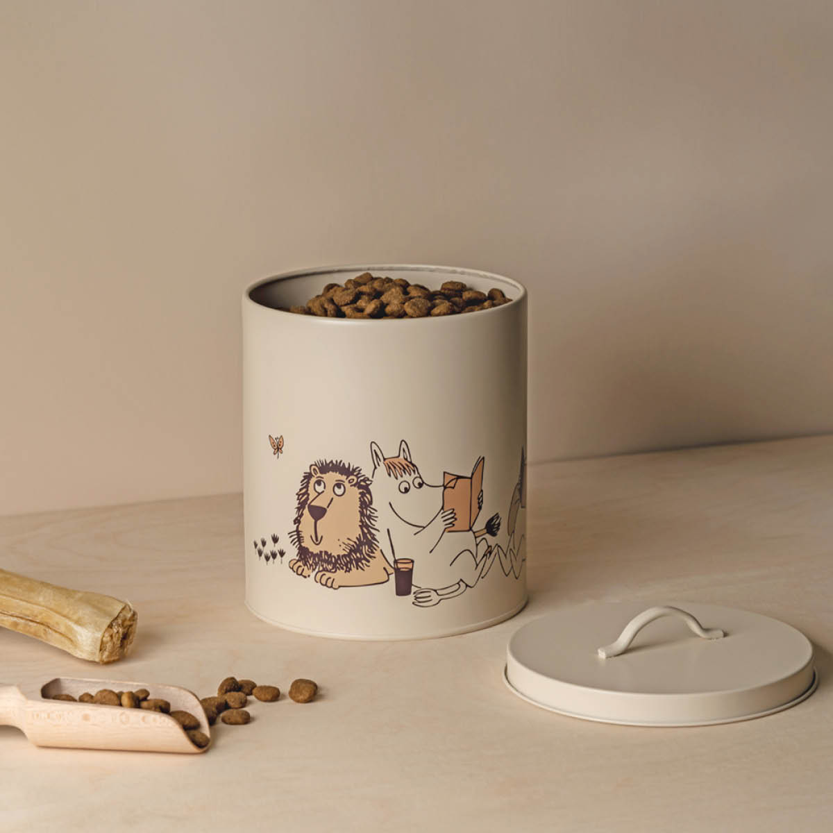 Muurla Moomin for Pets plåtburk set 2-pack 19+21 cm beige