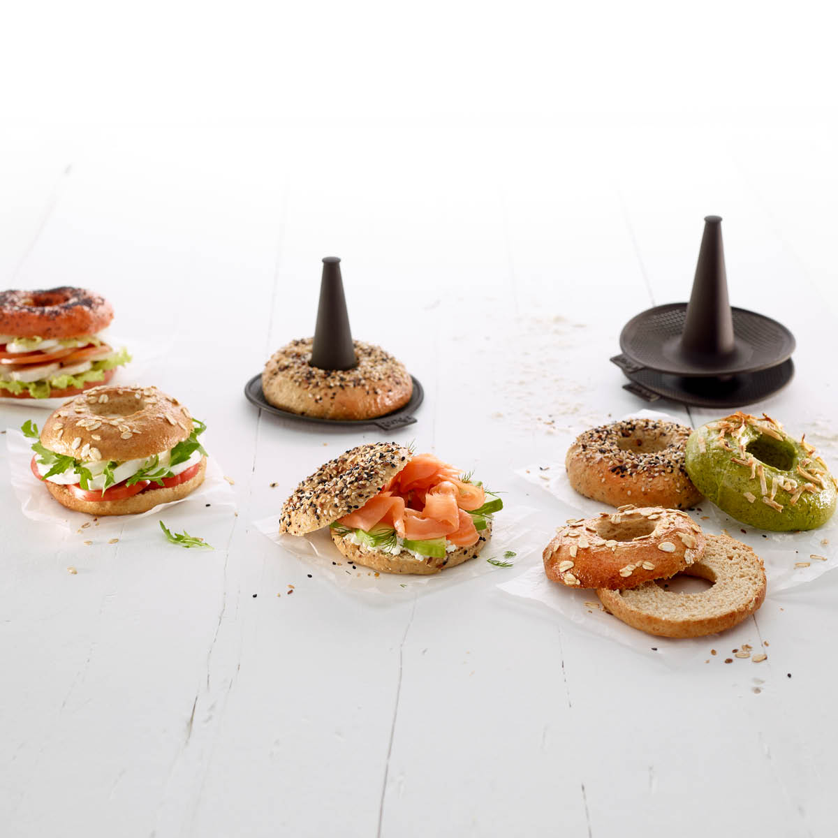 Lékué Bagelform i silikon 6-pack brun