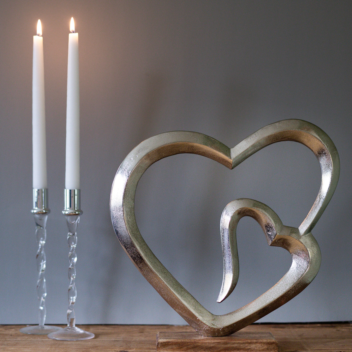 Dorre Helia Skulptur Dubbelhjärta 43 cm Aluminium