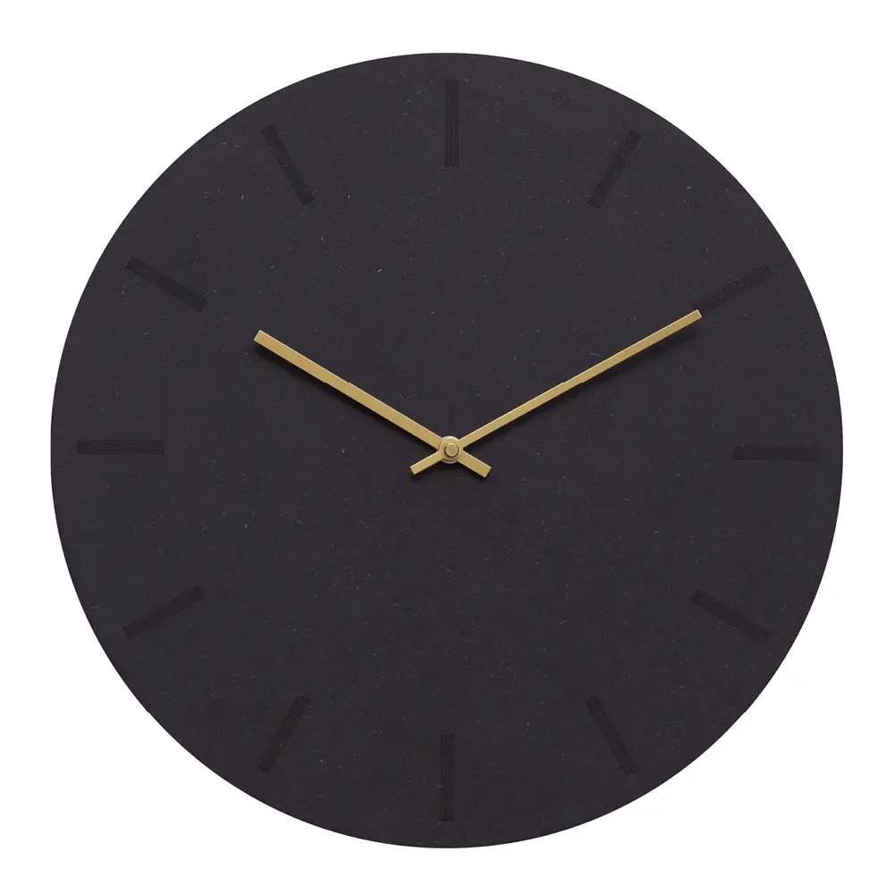 Gunpowder veggklokke 38 cm mørk grå m/gull viser