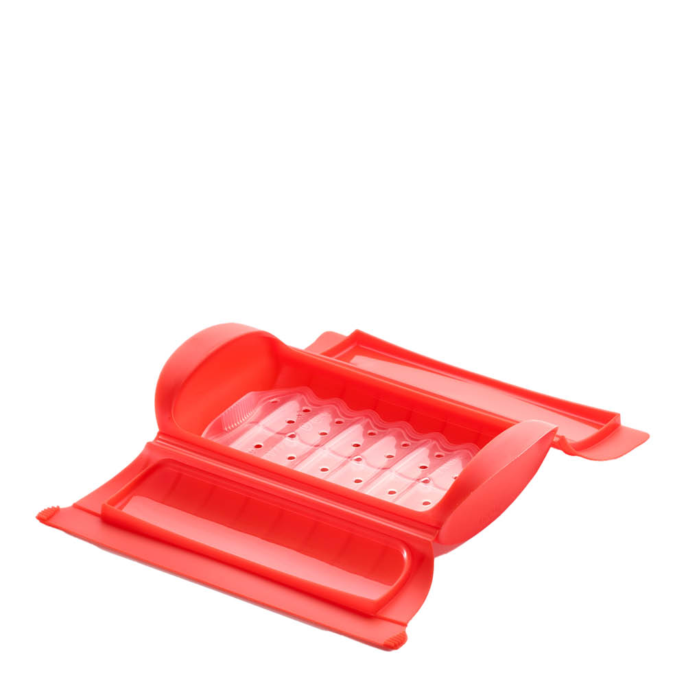 Lékué Ångkokare för mikrovågsugn 1-2 port. röd