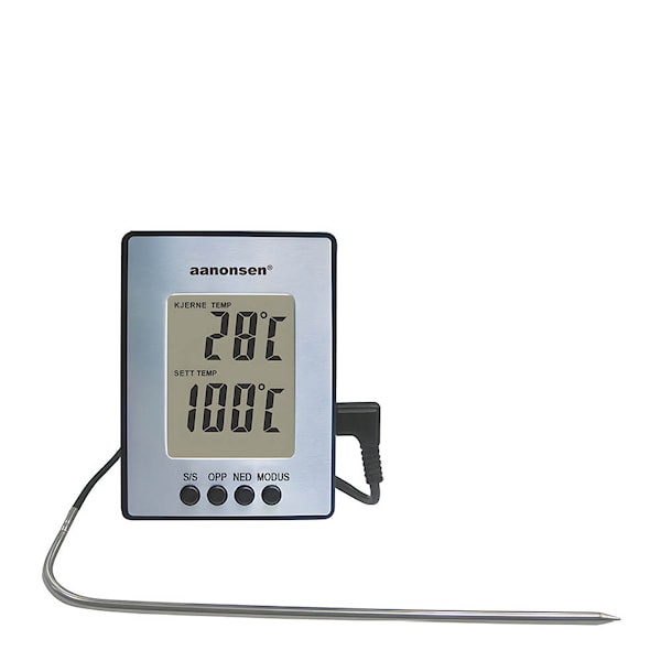 Digital stektermometer med silikonkabel aluminium