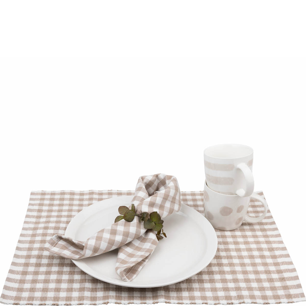 Sögne Home Pöytätabletti 48x33 cm ruudut beige/valkoinen