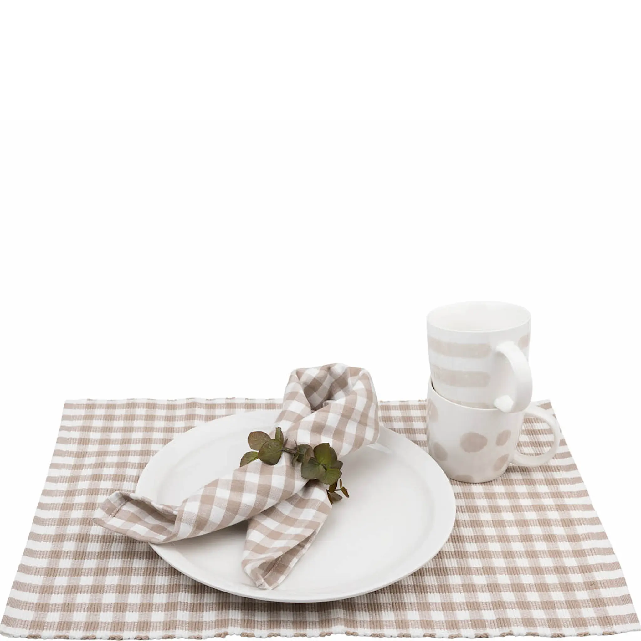Sögne Home Pöytätabletti 48x33 cm ruudut beige/valkoinen