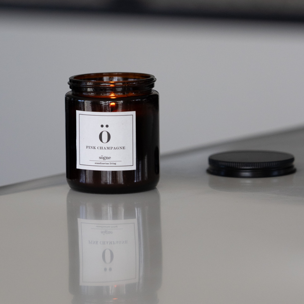 Sögne Home Doftljus pink champagne 7x9 cm brun