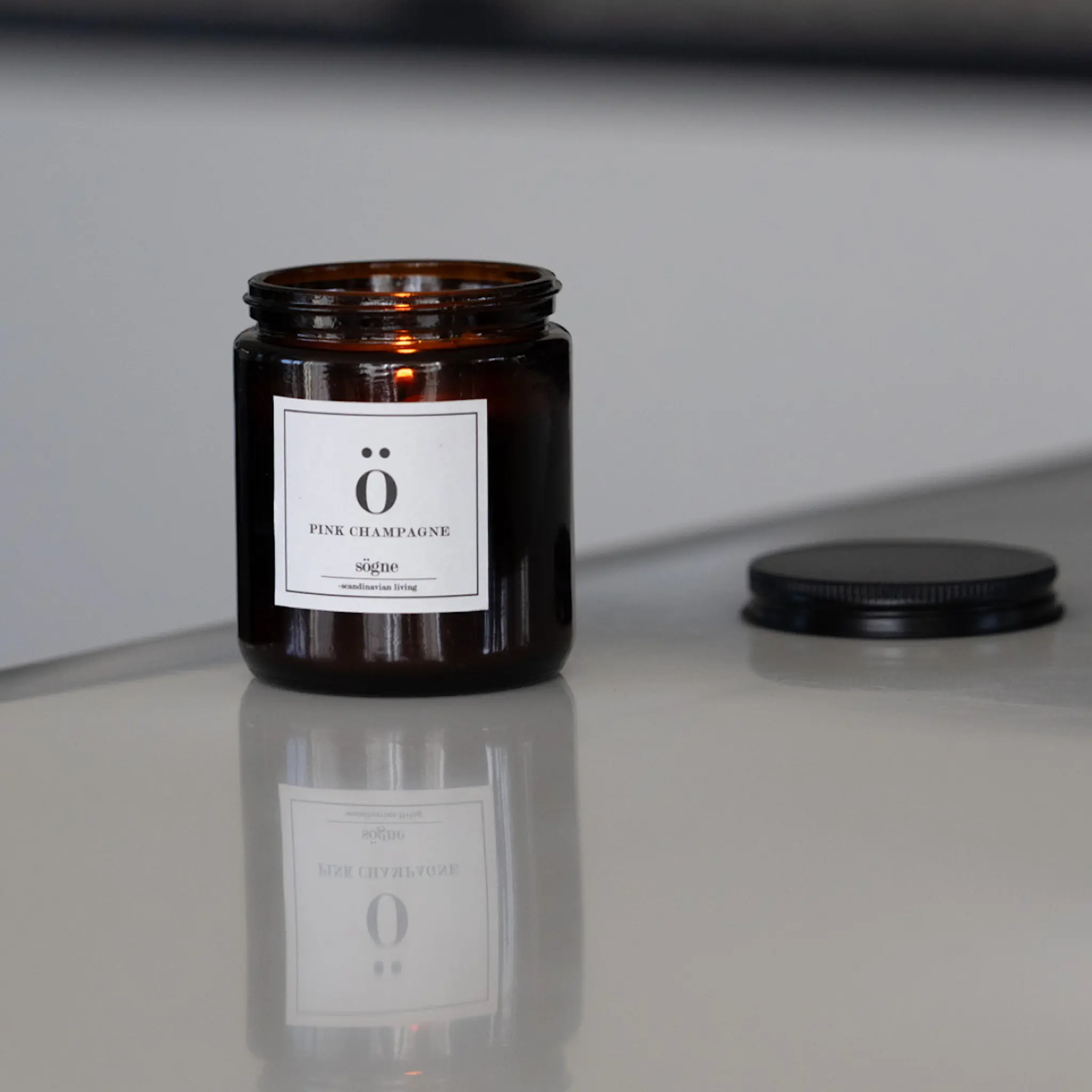 Sögne Home Doftljus pink champagne 7x9 cm brun