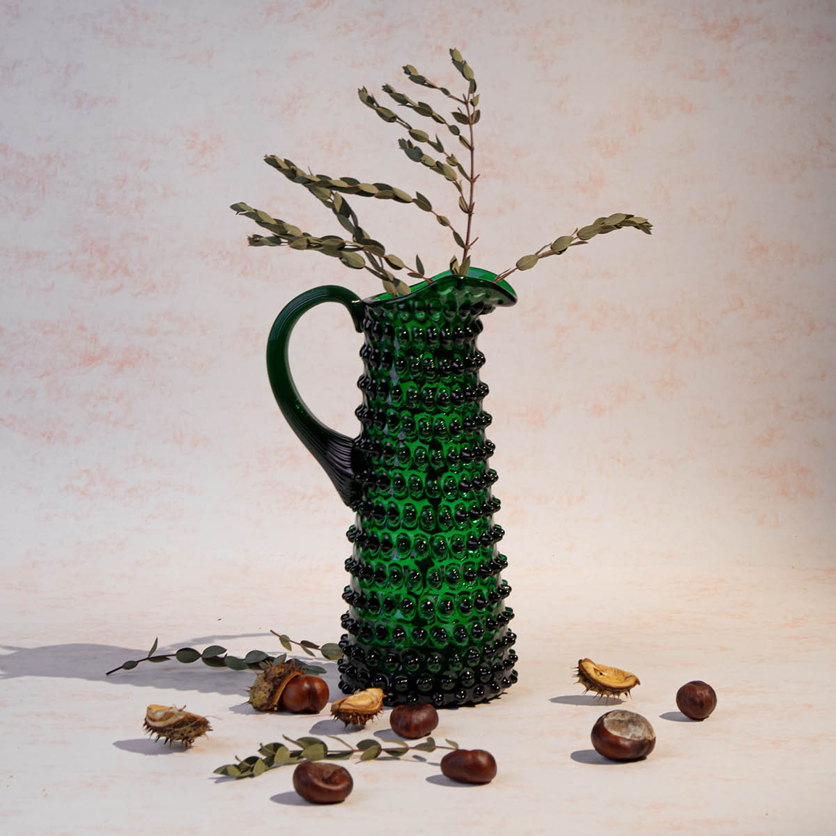 Klimchi Hobnail karaff hög 1 l dark green