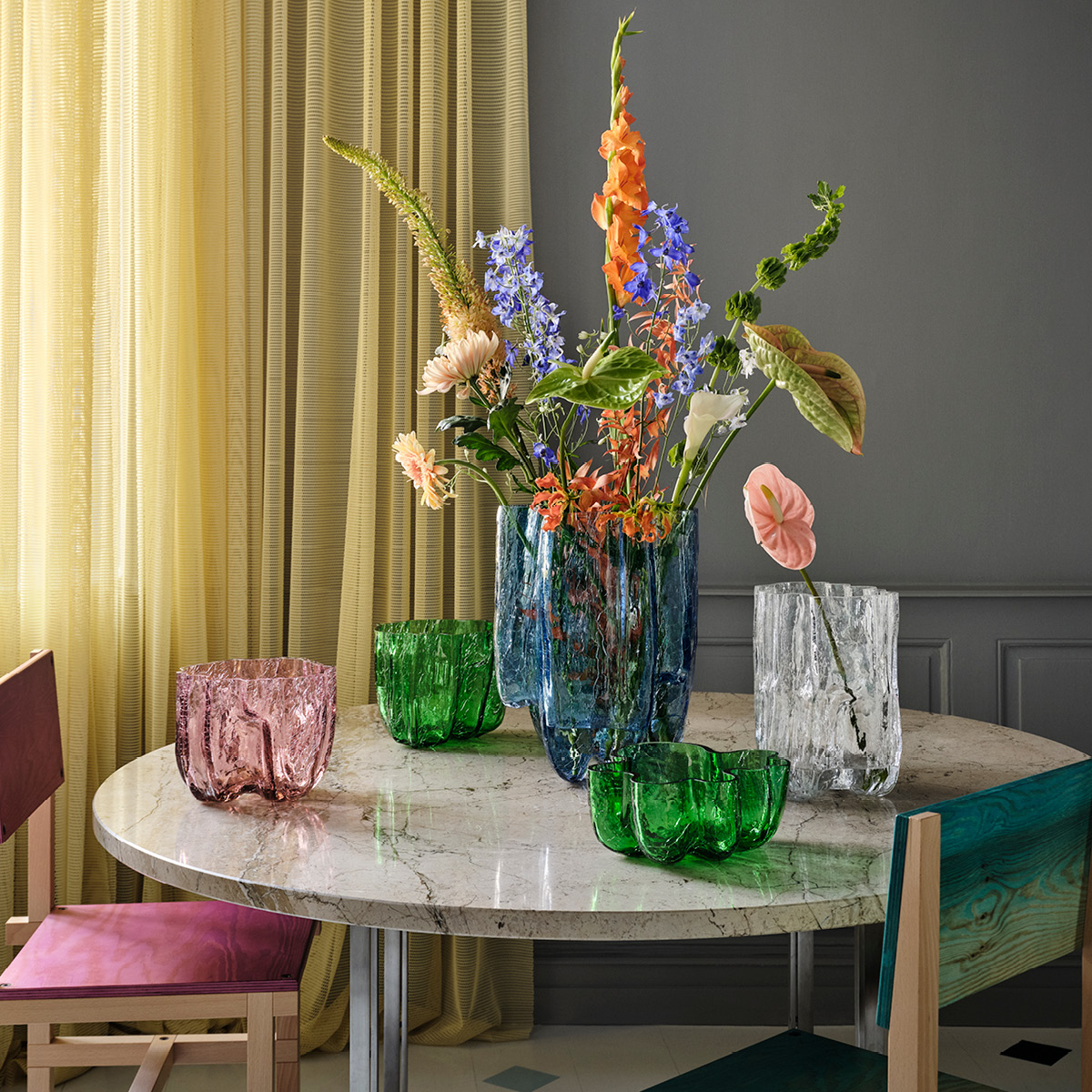 Kosta Boda Crackle vase 17,5 cm grønn