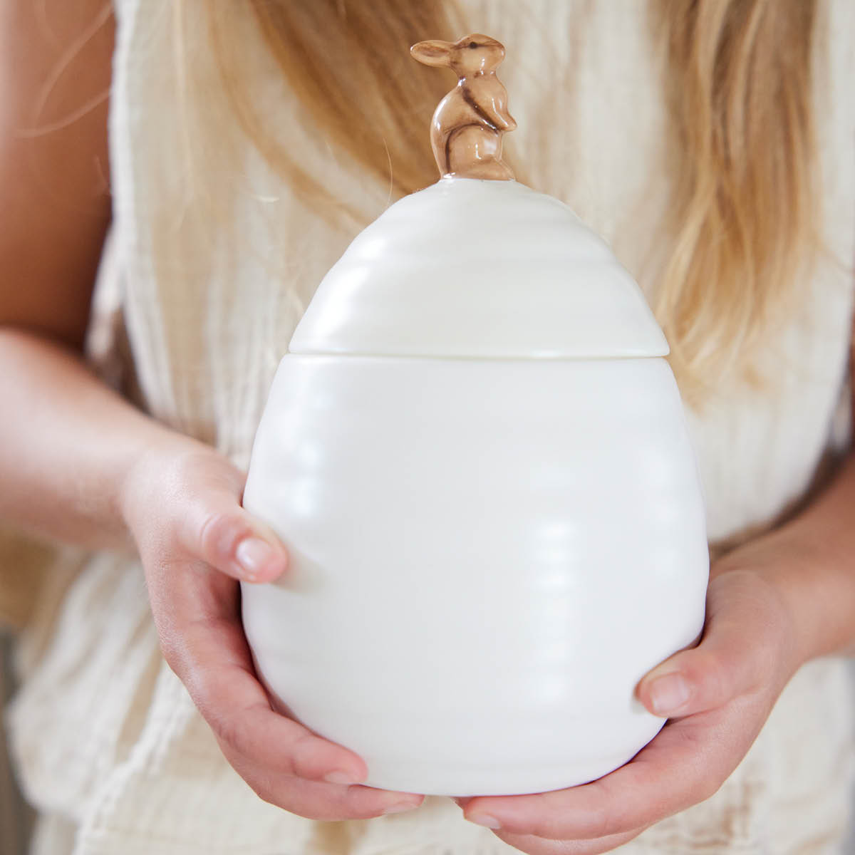 Sagaform Ellen Kannellinen purkki 11 cm Valkoinen