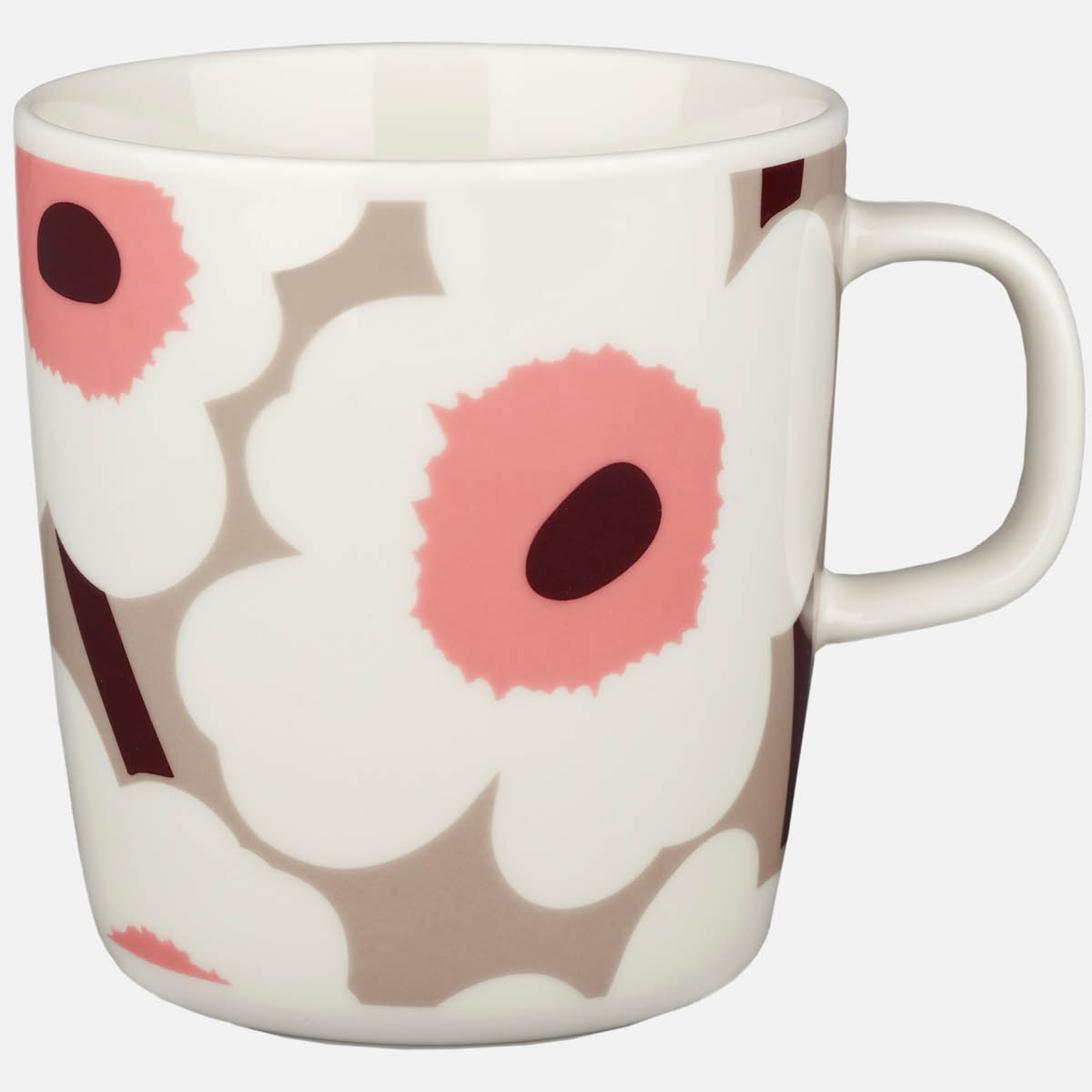Marimekko Oiva / Unikko Muki 40 cl Valkoinen/Beige/Pinkki/Viininpunainen