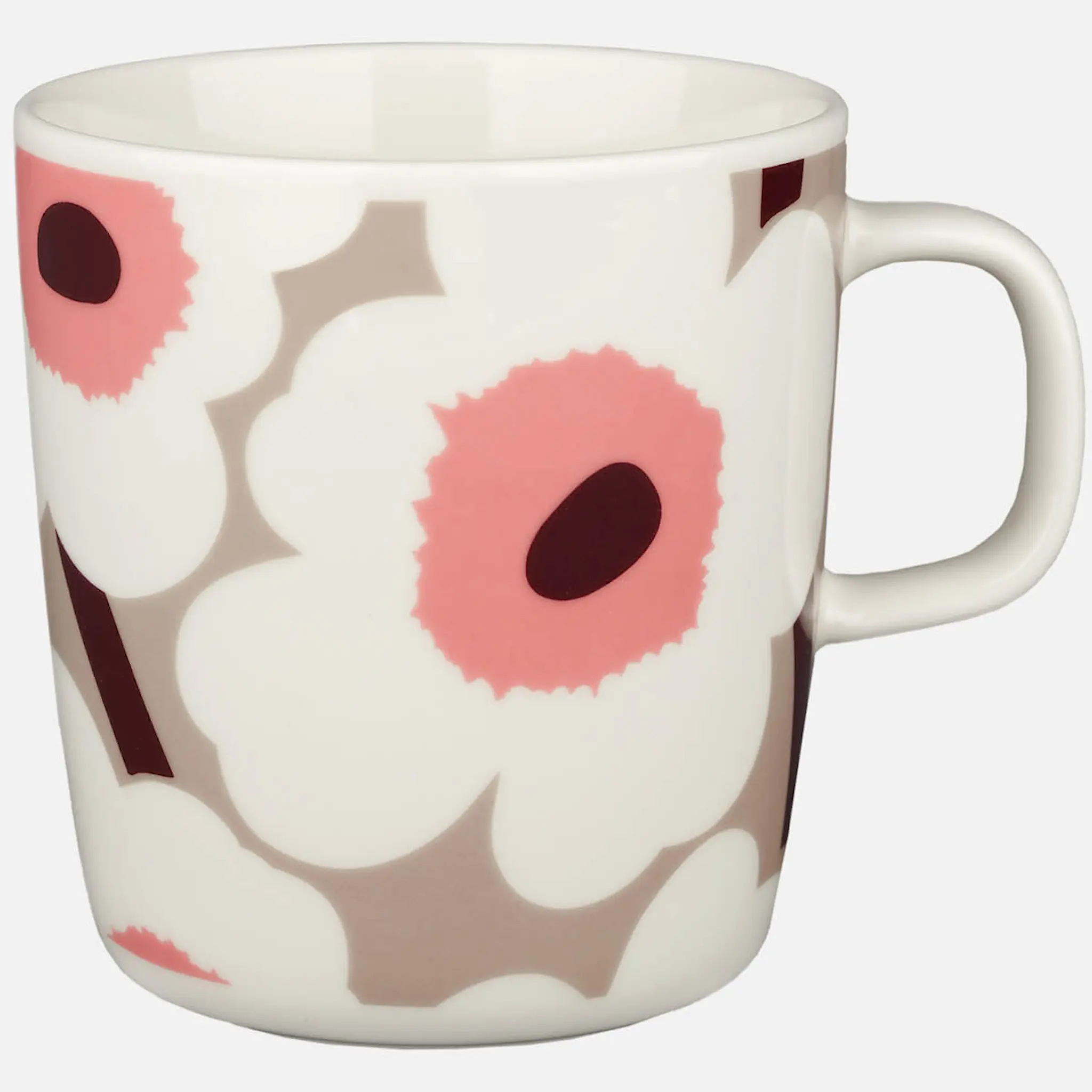 Marimekko Oiva / Unikko Muki 40 cl Valkoinen/Beige/Pinkki/Viininpunainen
