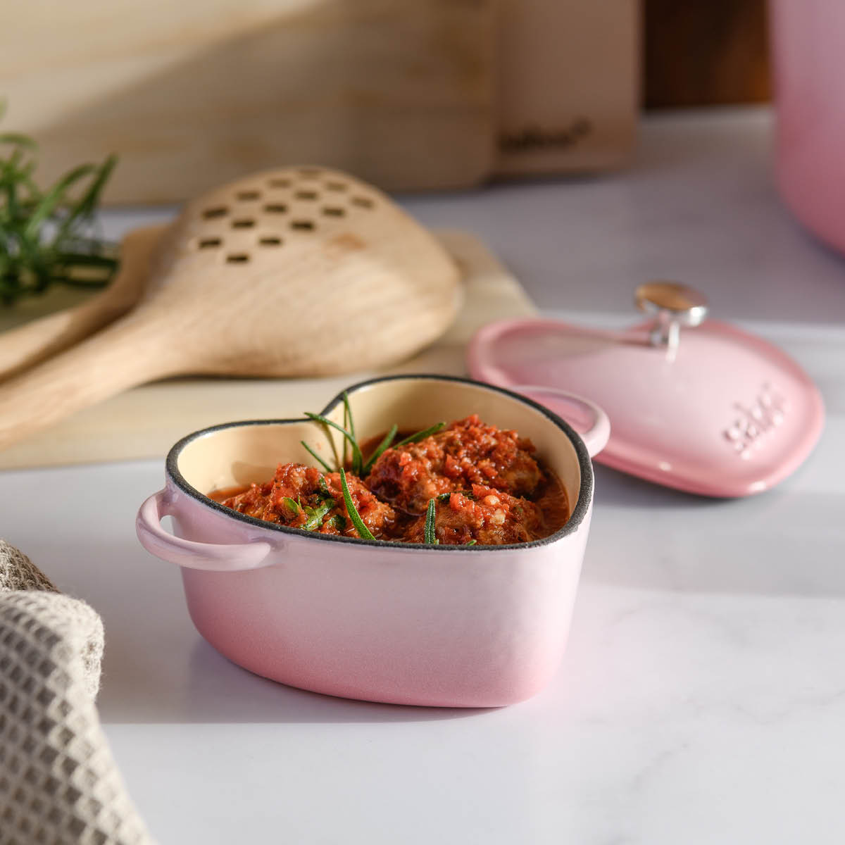 Sabor Mini gjutjärnsgryta hjärtformad 22 cl blush pink