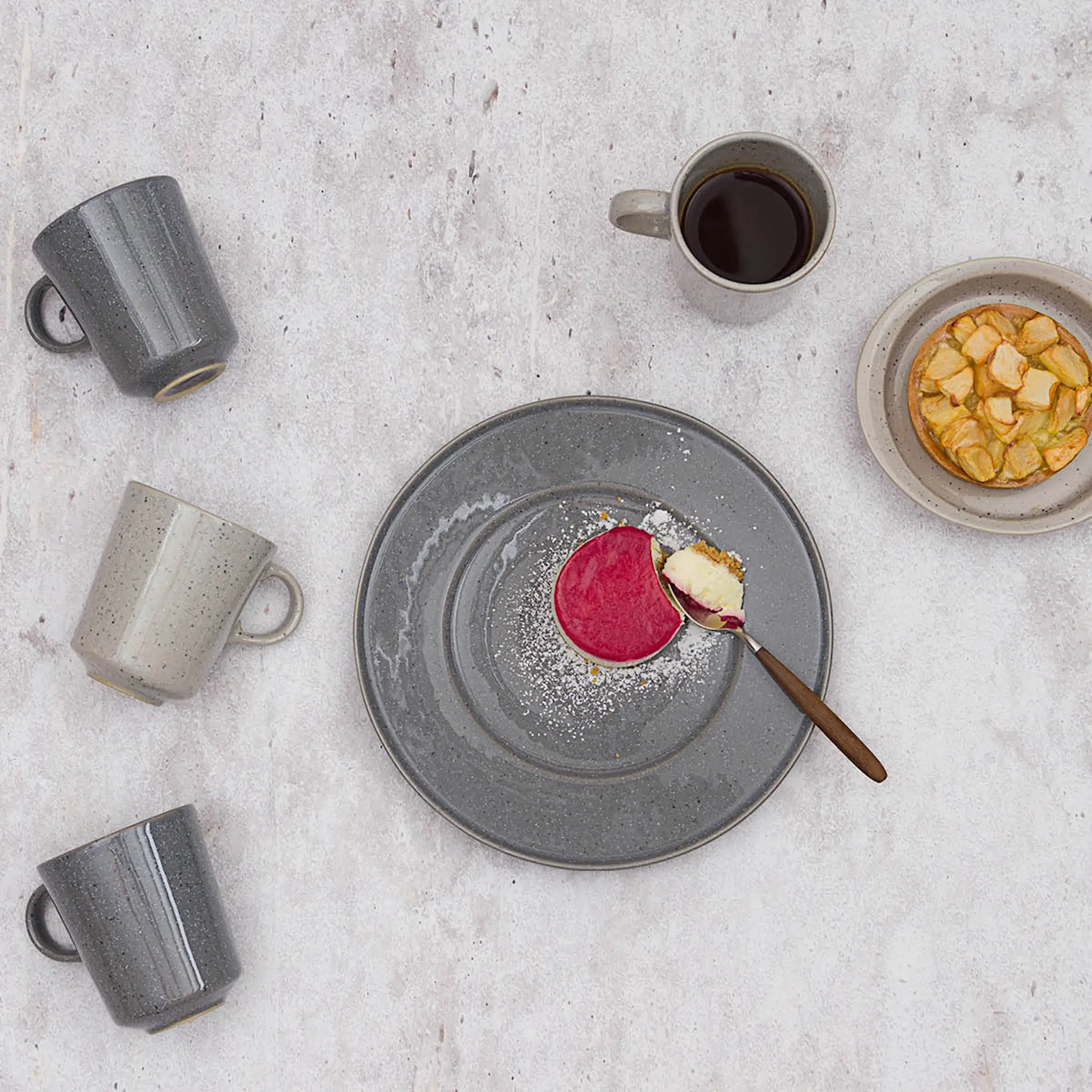 Modern House Granite White Mugg 25 clljus Grå