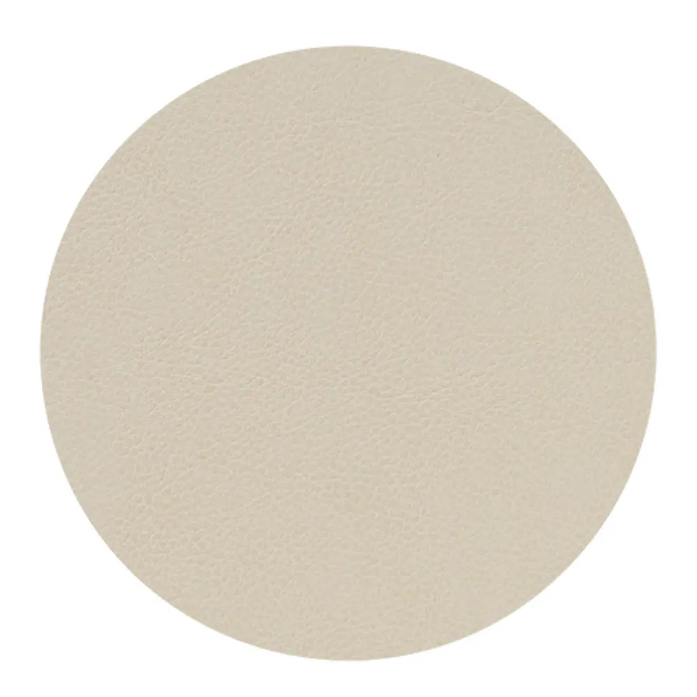 Leather Serene Circle glassunderlag 10 cm cream