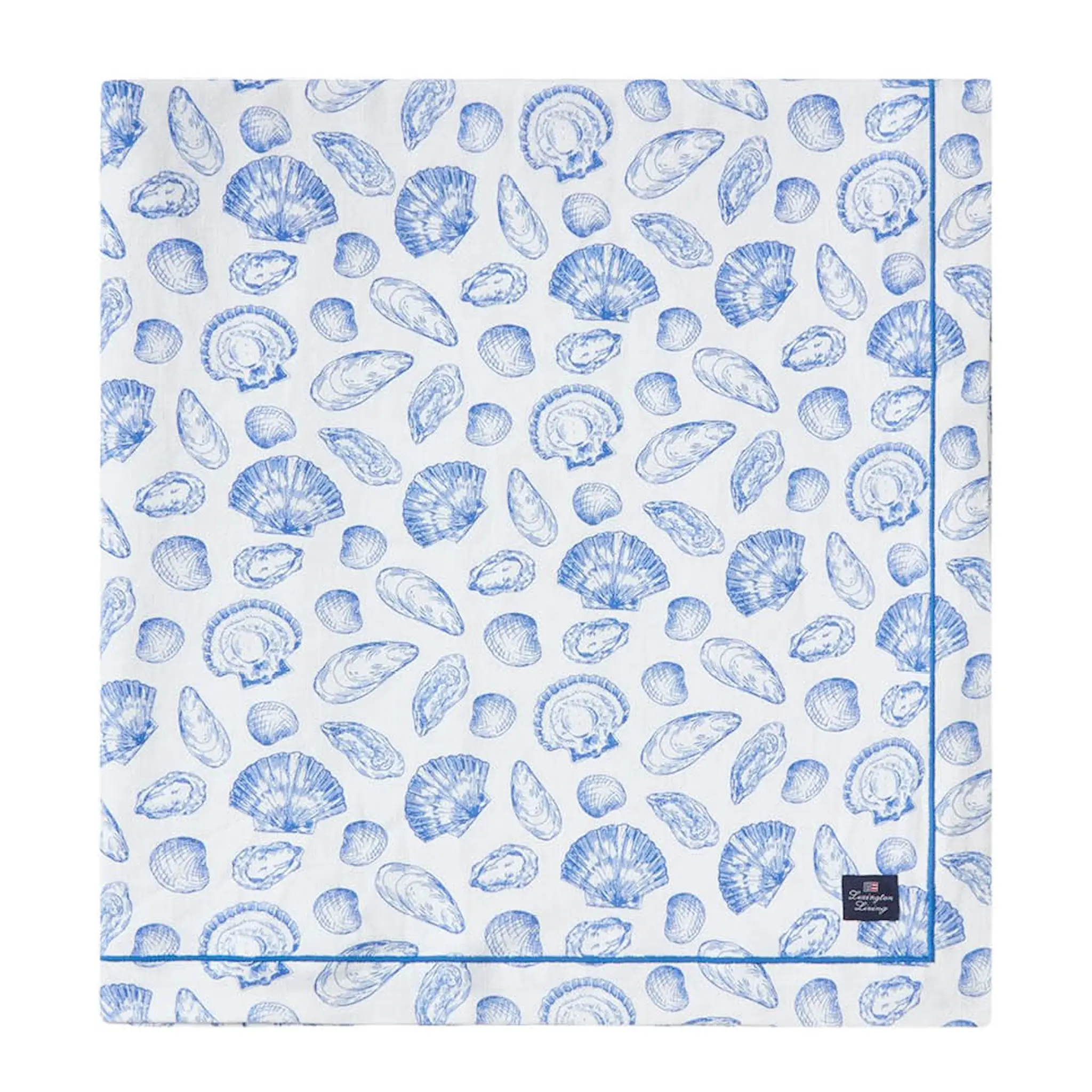 Lexington Duk 150x350 cm bomull skallprintet hvit/blå