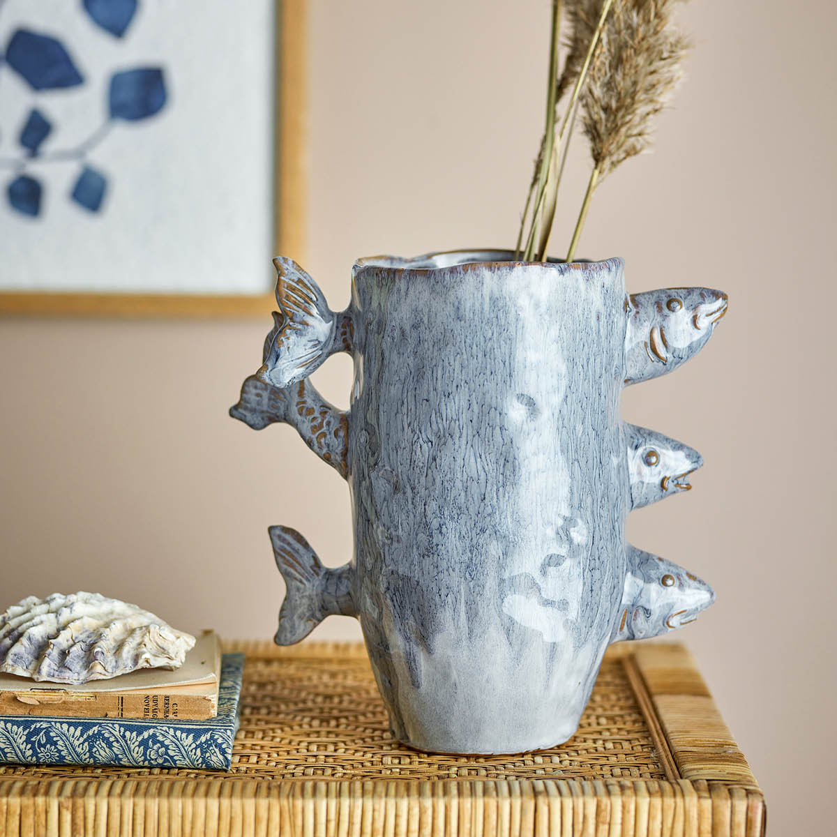 Bloomingville Vas Tace 23 cm blå