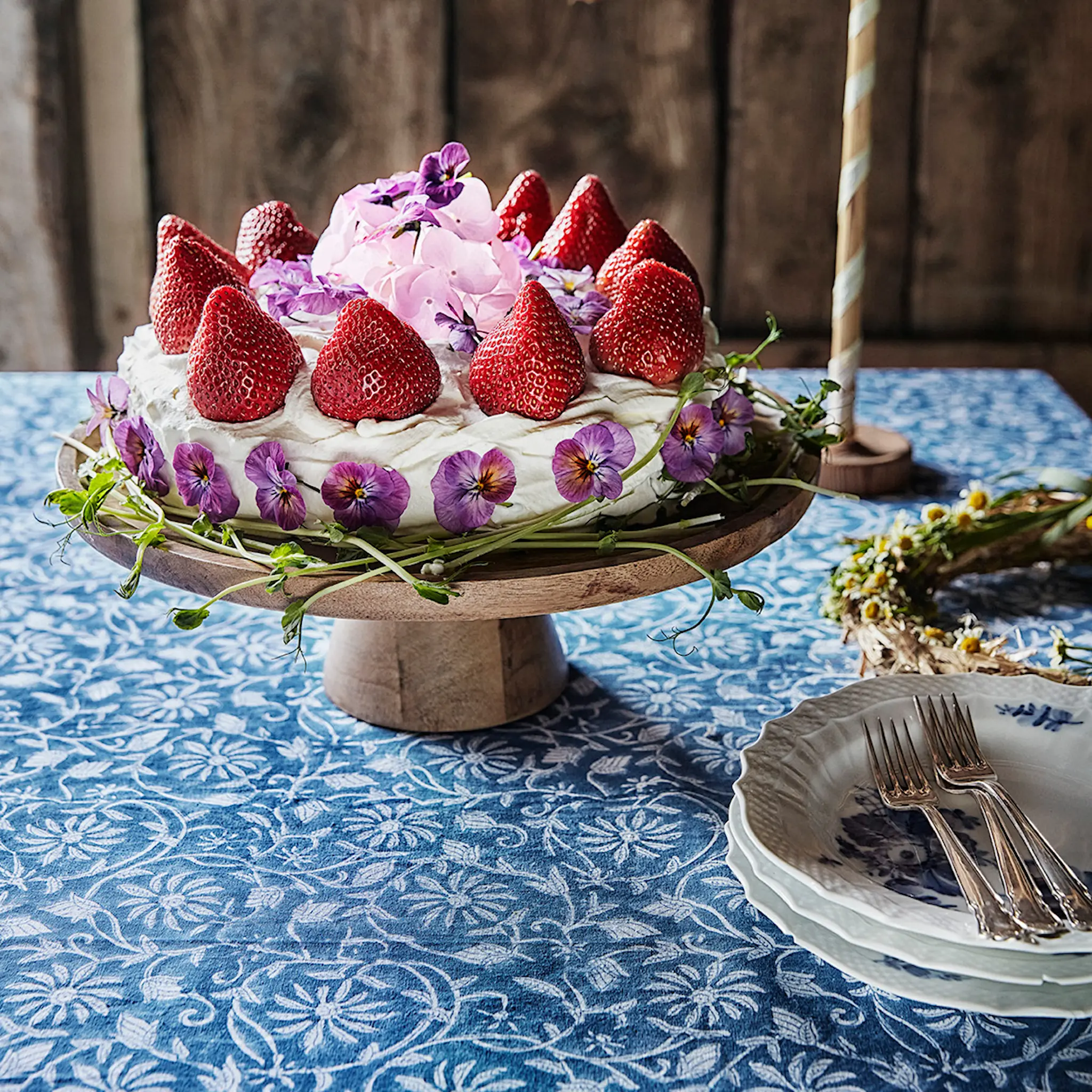 Chamois Margerita duk 150x350 cm navy blue