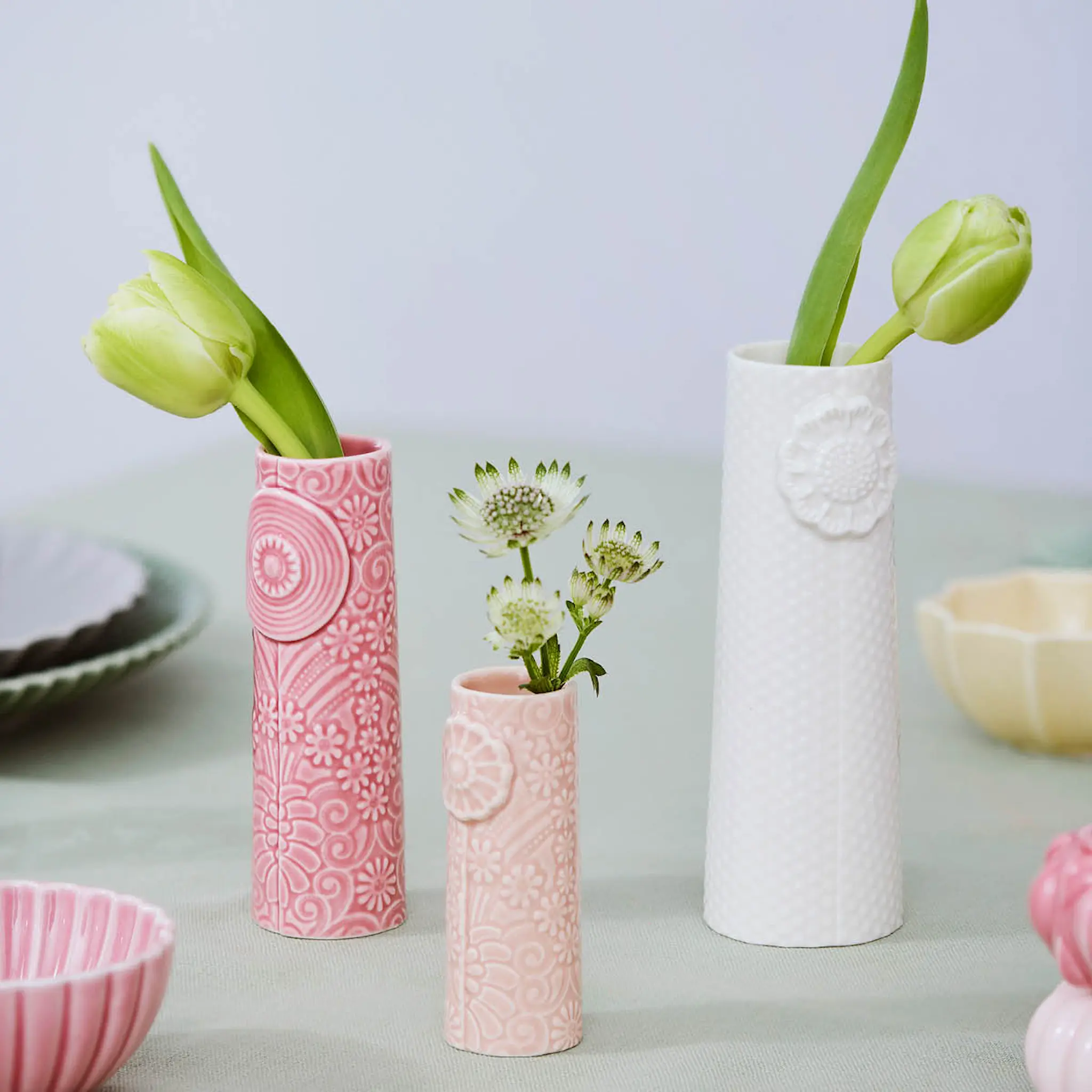 Dottir Pipanella Flock Maljakko 3 osaa Pink Bouquet