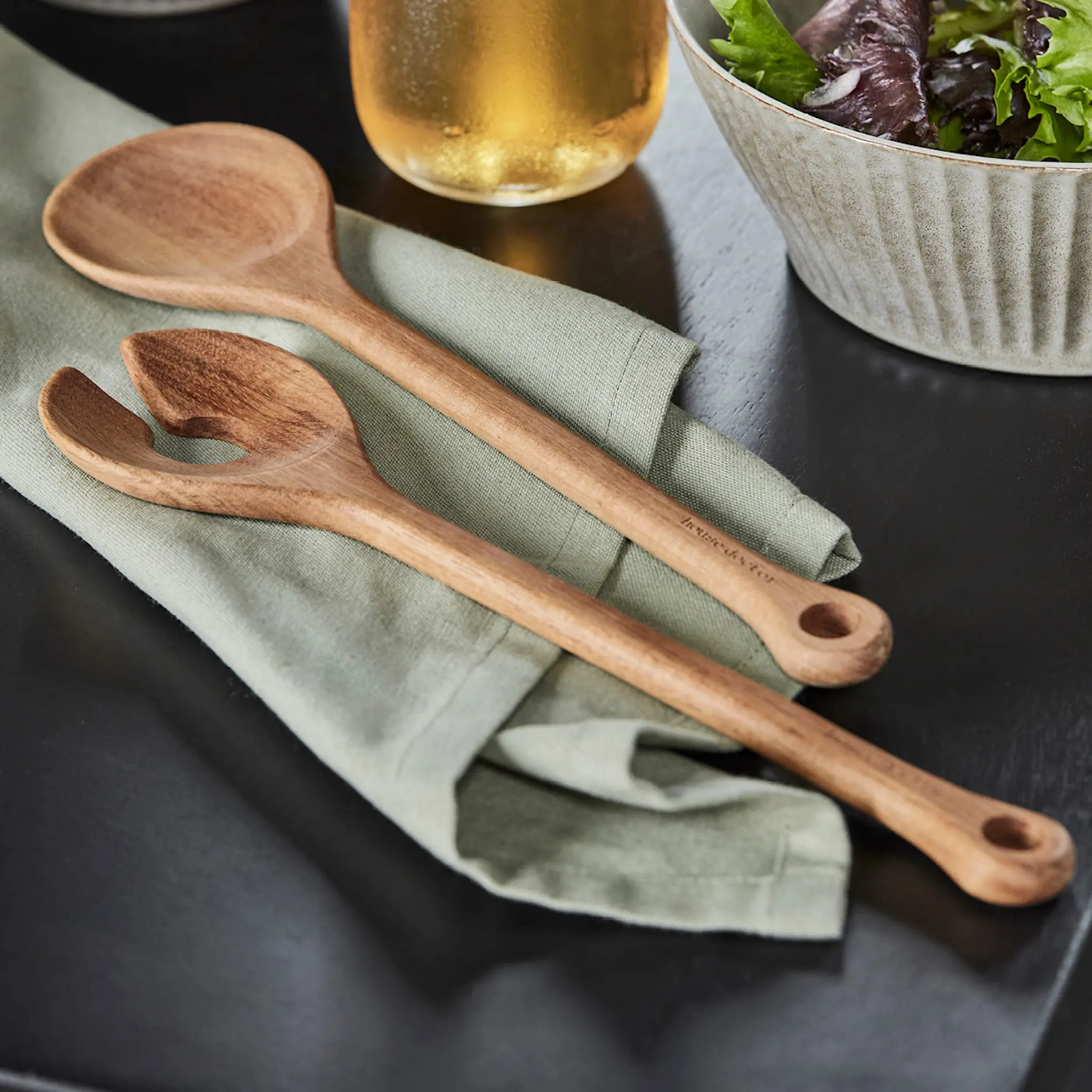 House Doctor Eya Salaattiottimet 27,5 cm 2 osaa Akaasia