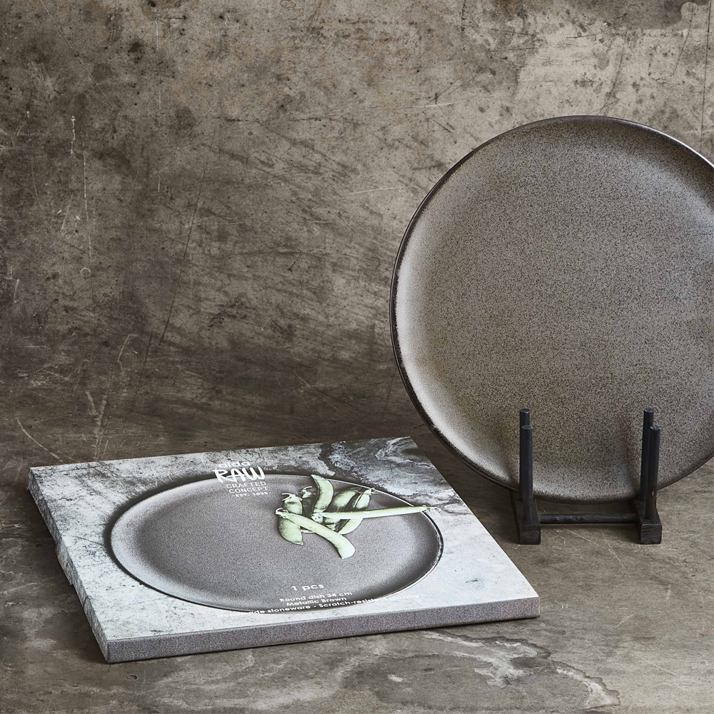 Aida Raw Tarjoiluastia 34 cm Metallic Brown