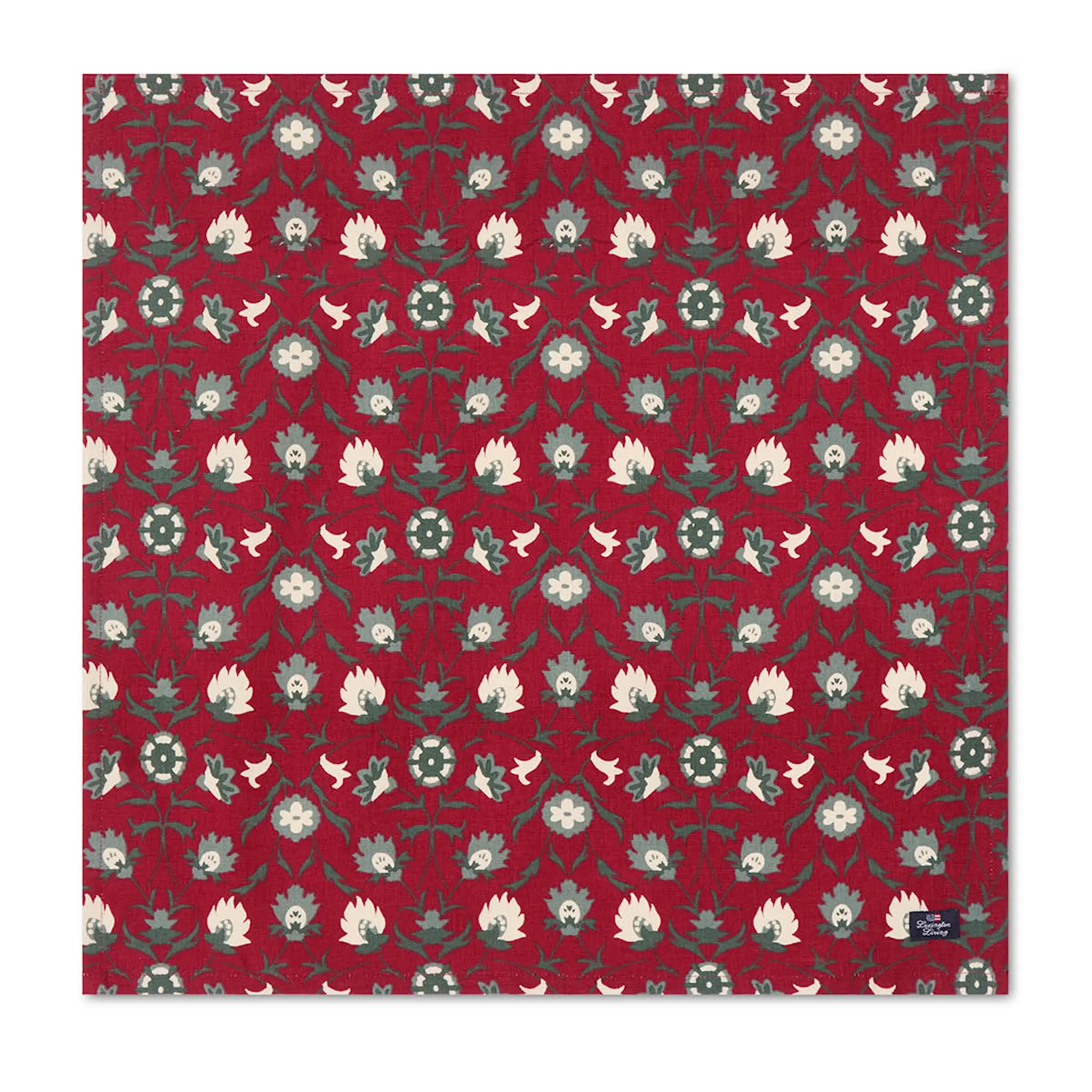 Lexington Tygservett bomull 50x50 cm blommig röd/beige/grön