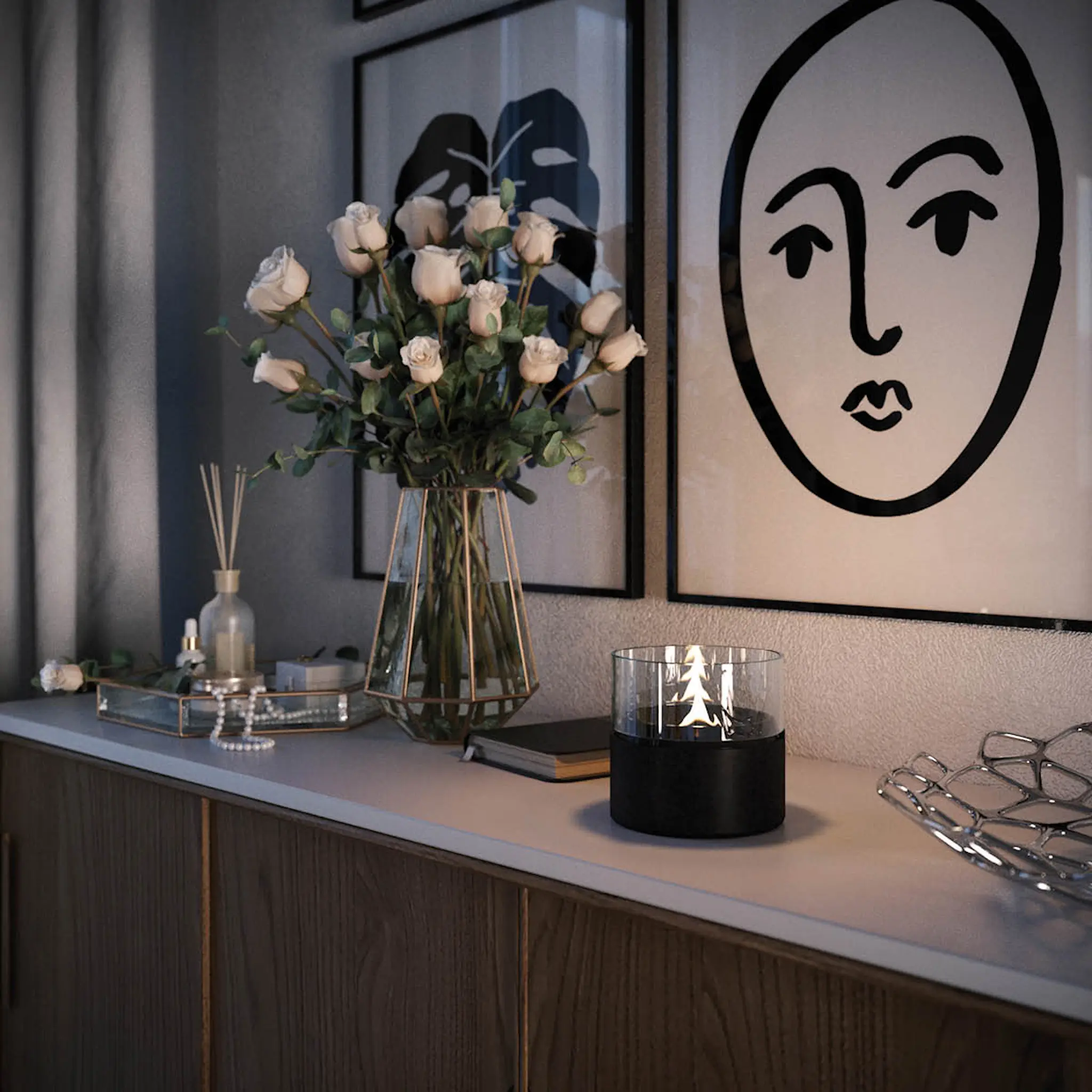 Tenderflame Café Raw Sisustustuli 14 cm Musta