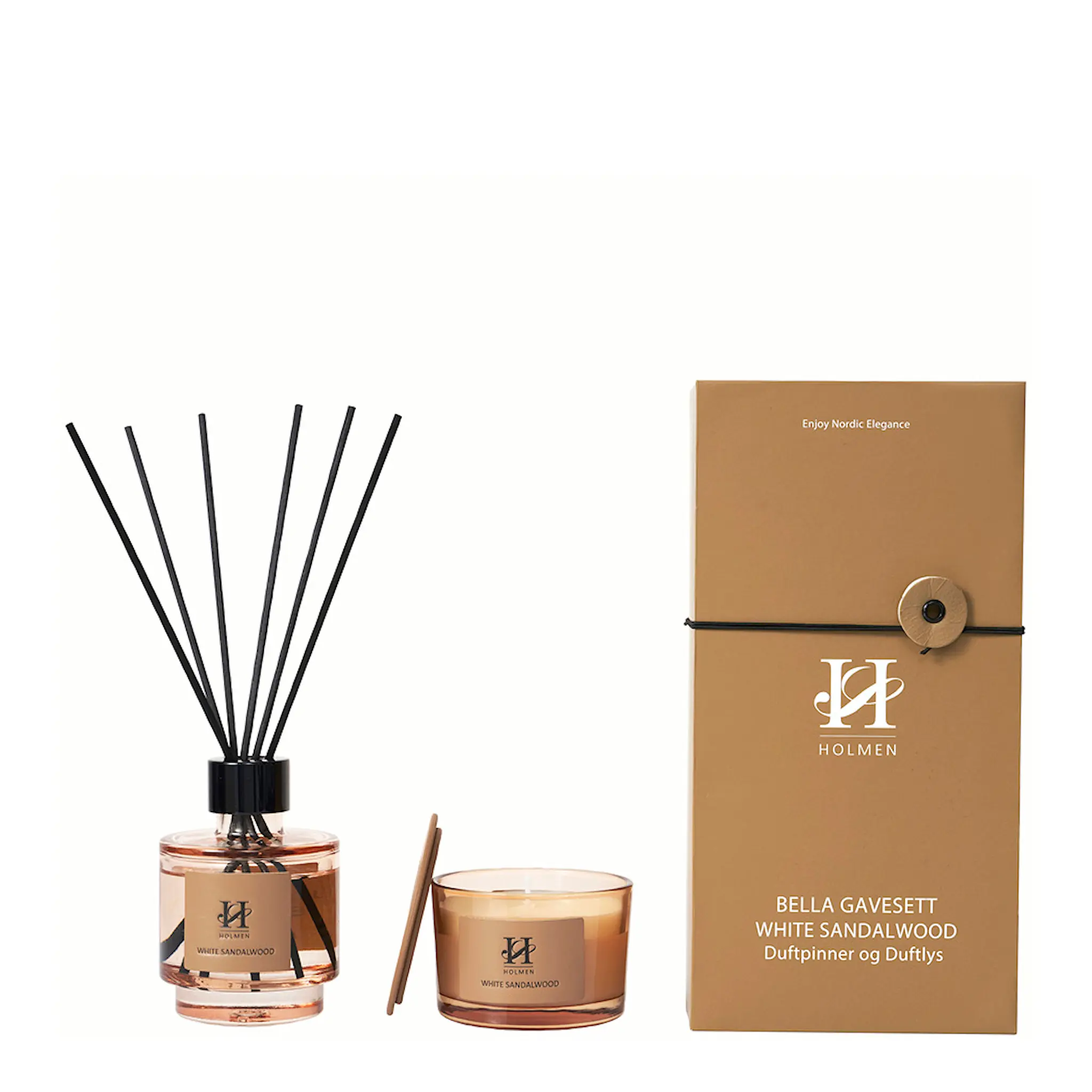 Holmen Bella gåvoset doftpinnar & doftljus White Sandalwood
