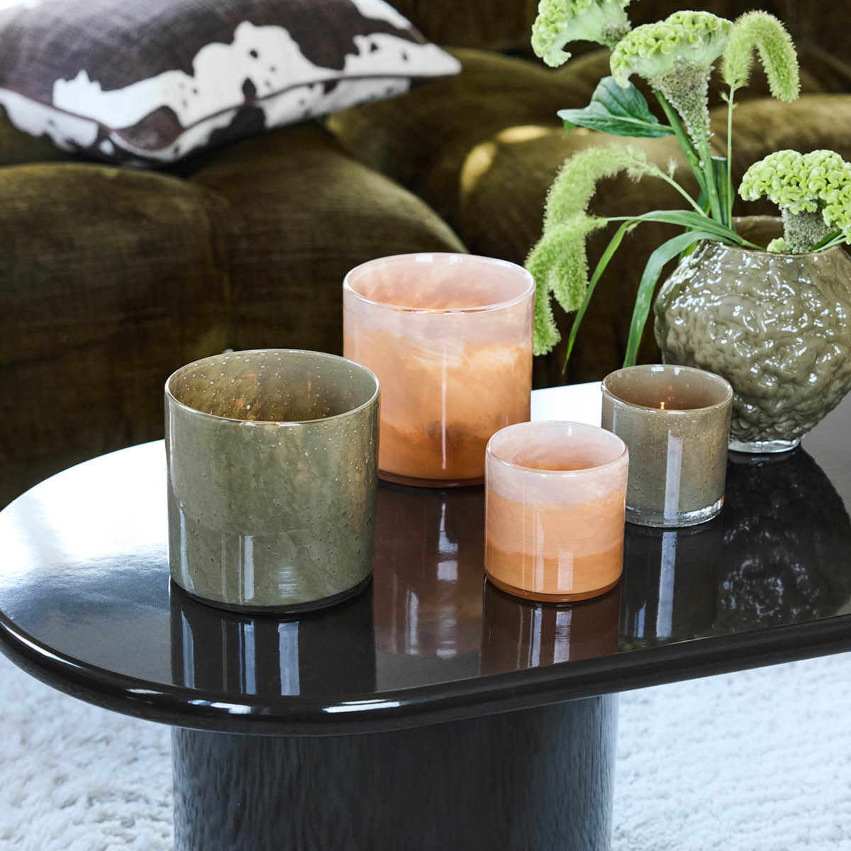 ByOn Calore ljuslykta M 15 cm Green