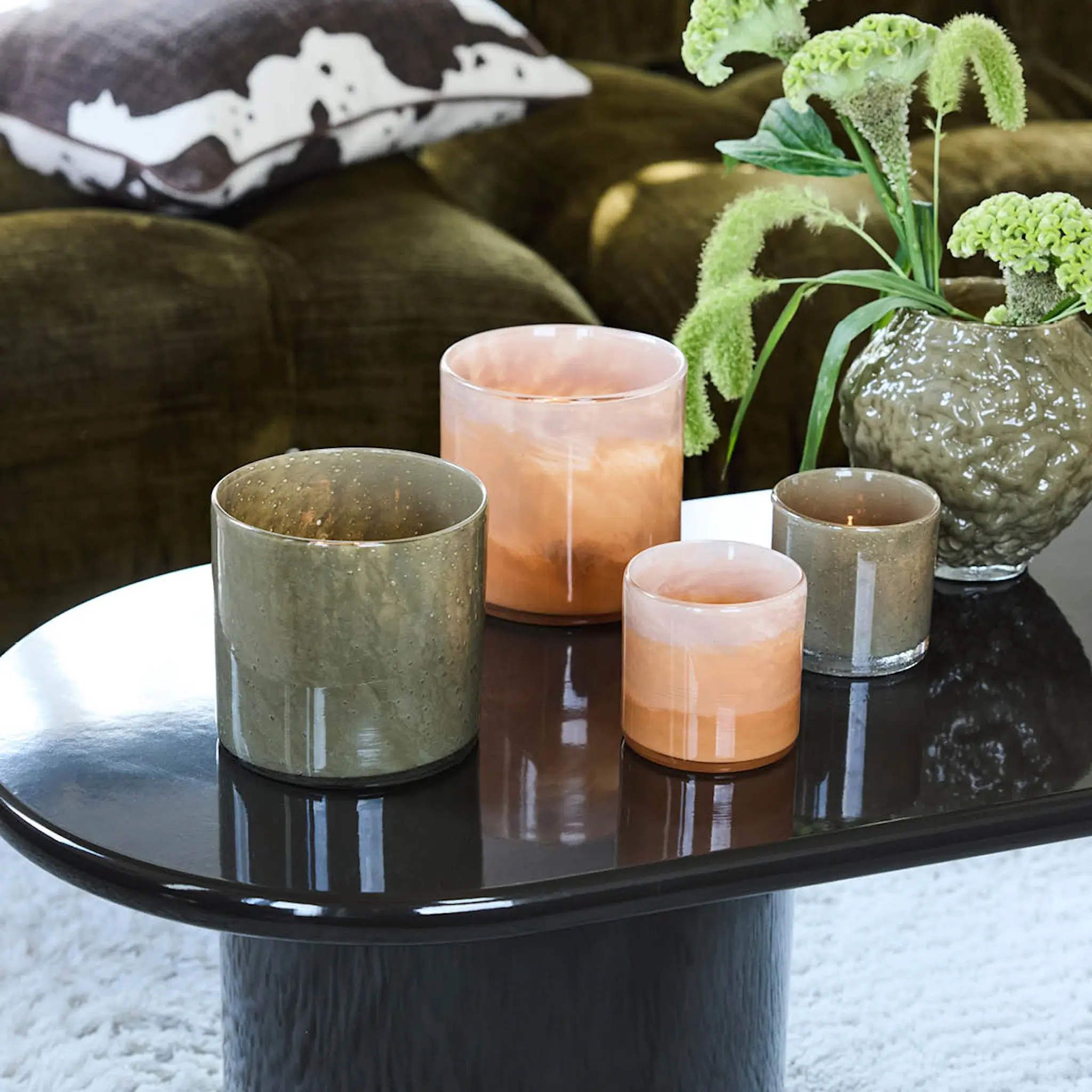 ByOn Calore ljuslykta M 15 cm Green