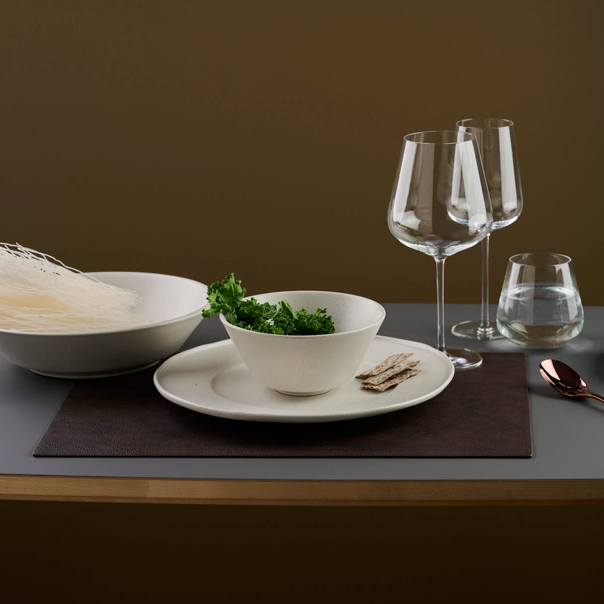 Ziczac Bordstablett 47x33 cm Mörkbrun