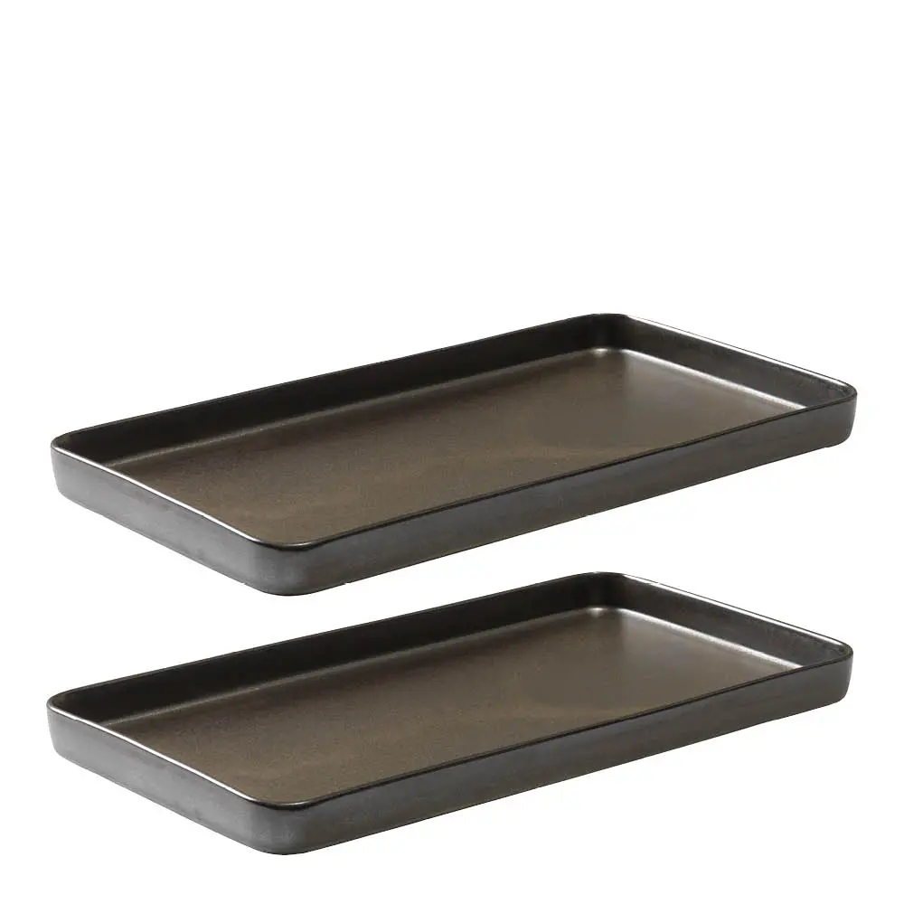 Raw Lautanen 34x18 cm 2 kpl Metallic Brown