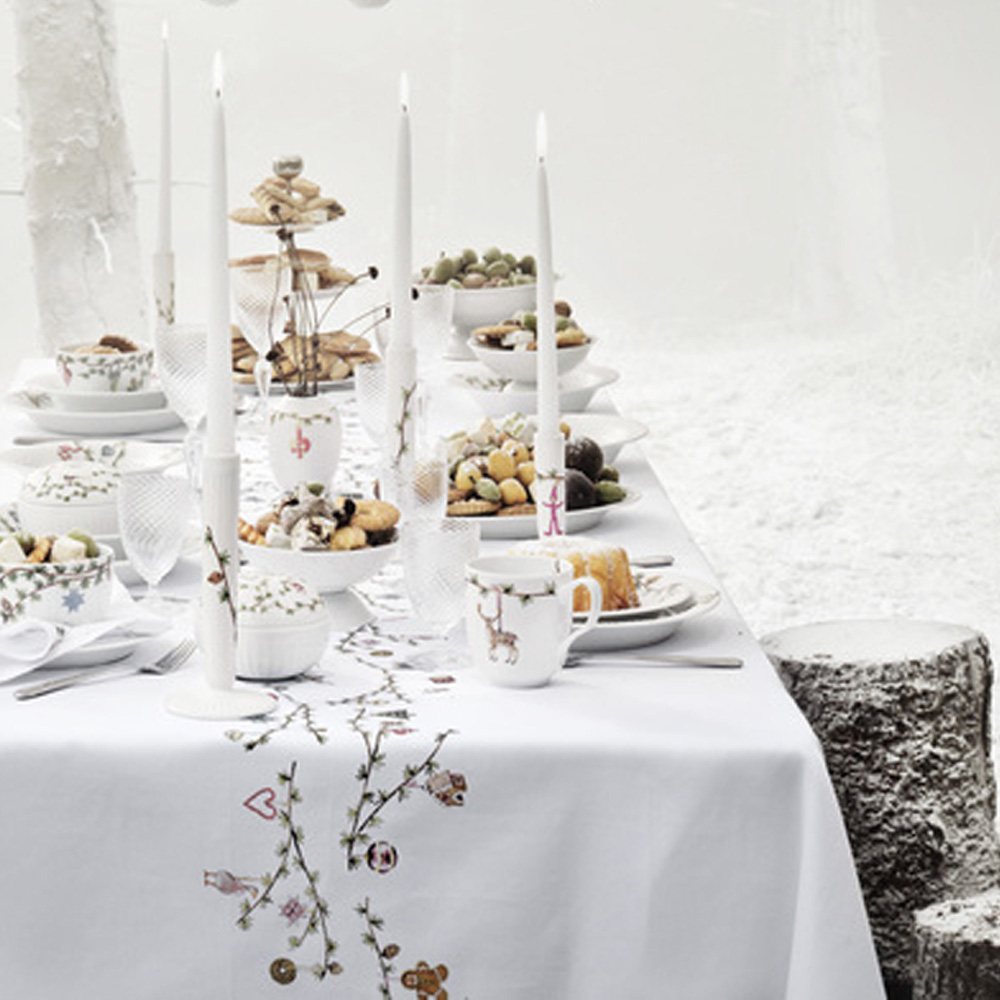 Kähler Hammershøi Christmas duk 150x270 cm vit