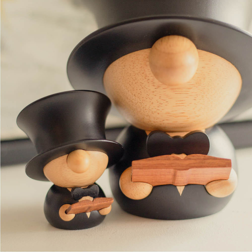FableWood Puufiguuri H.C. Andersen 8 cm Musta/Kumipuu/Sapele