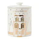 House kakburk med lock 13x18 cm vit/guld