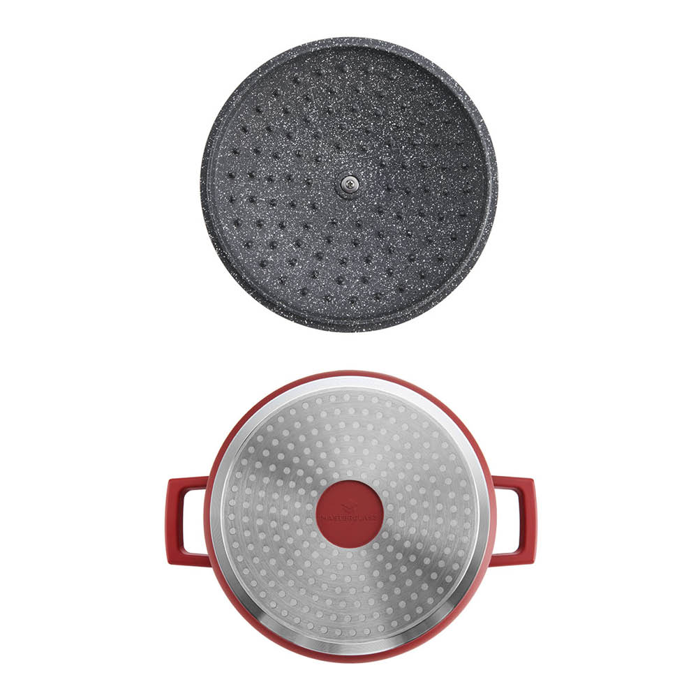 MasterClass Cast Aluminium gryta 4 L röd